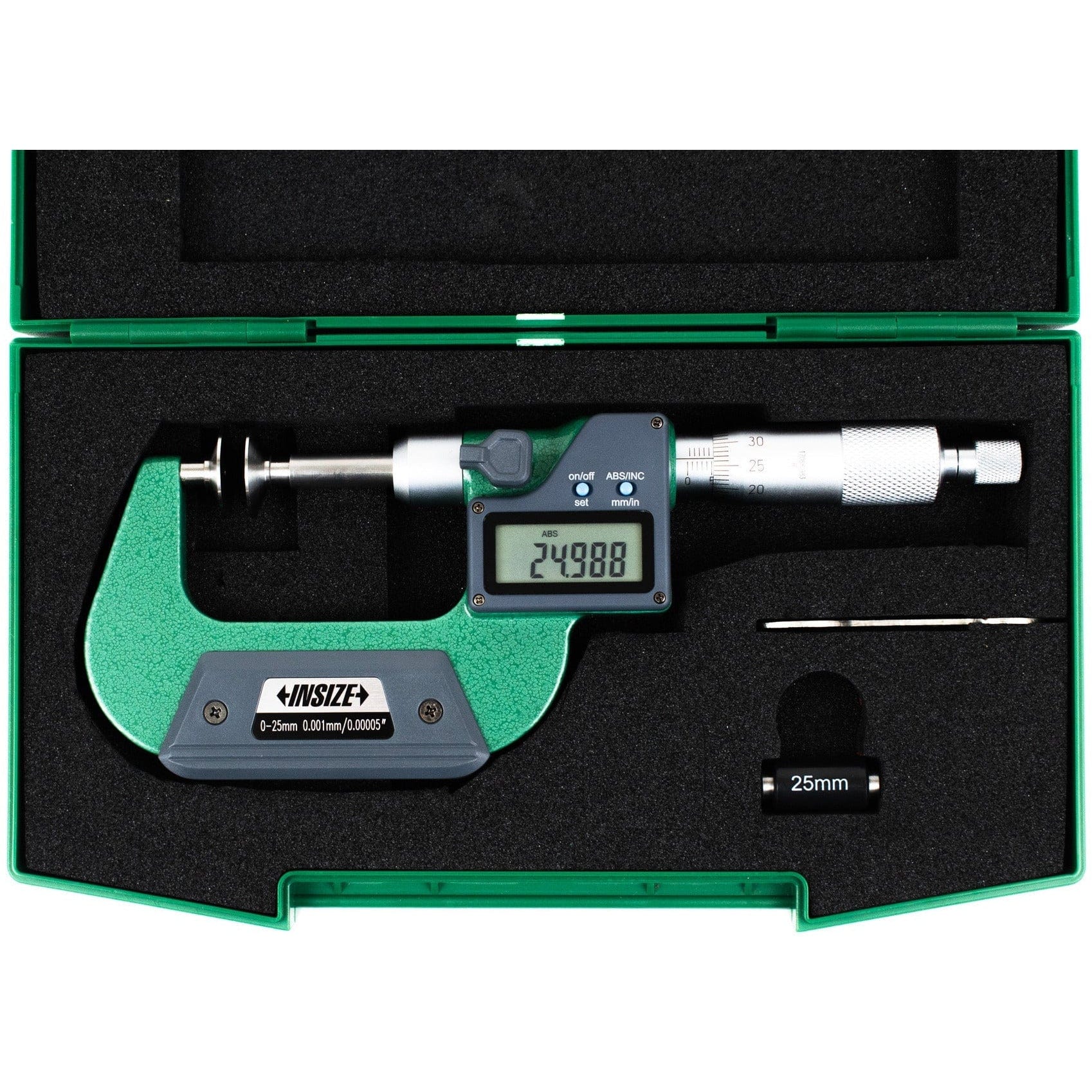 INSIZE Measuring Equipment Insize Digital Spindle Disc Micrometer 0-25mm Range Series 3594-25A
