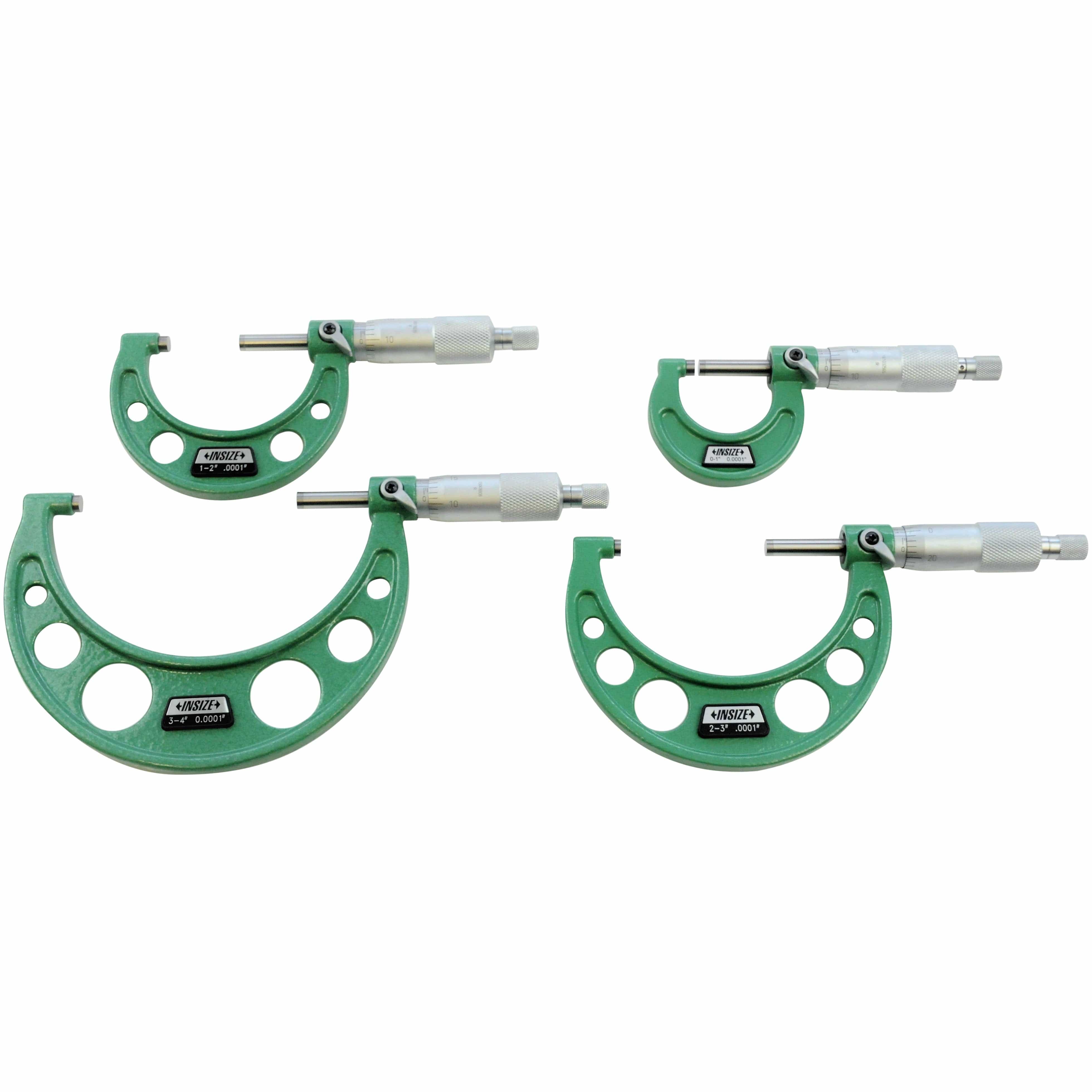INSIZE Measuring Equipment Insize Imperial Outside Micrometer Set 0-4" Range Series 3203-44A