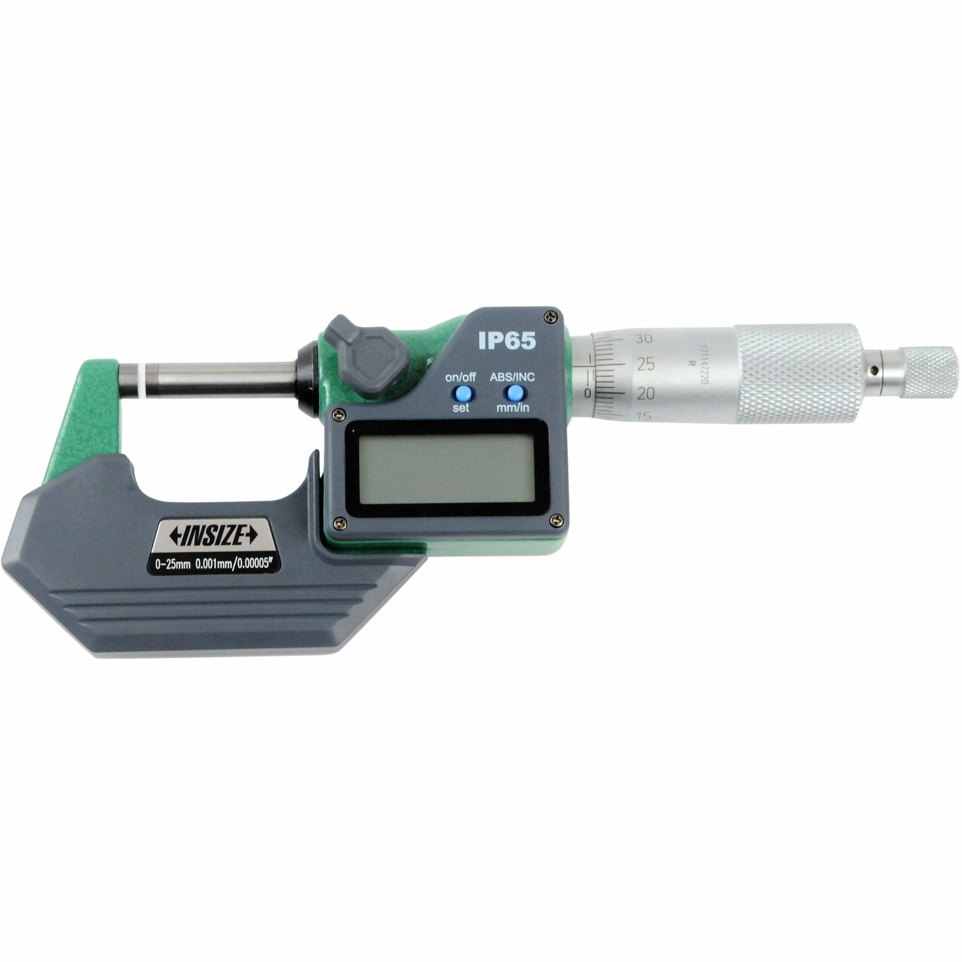 INSIZE Measuring Equipment Insize IP65 Digital Outside Micrometer 0-25mm / 0-1" Range Series 3101-25A