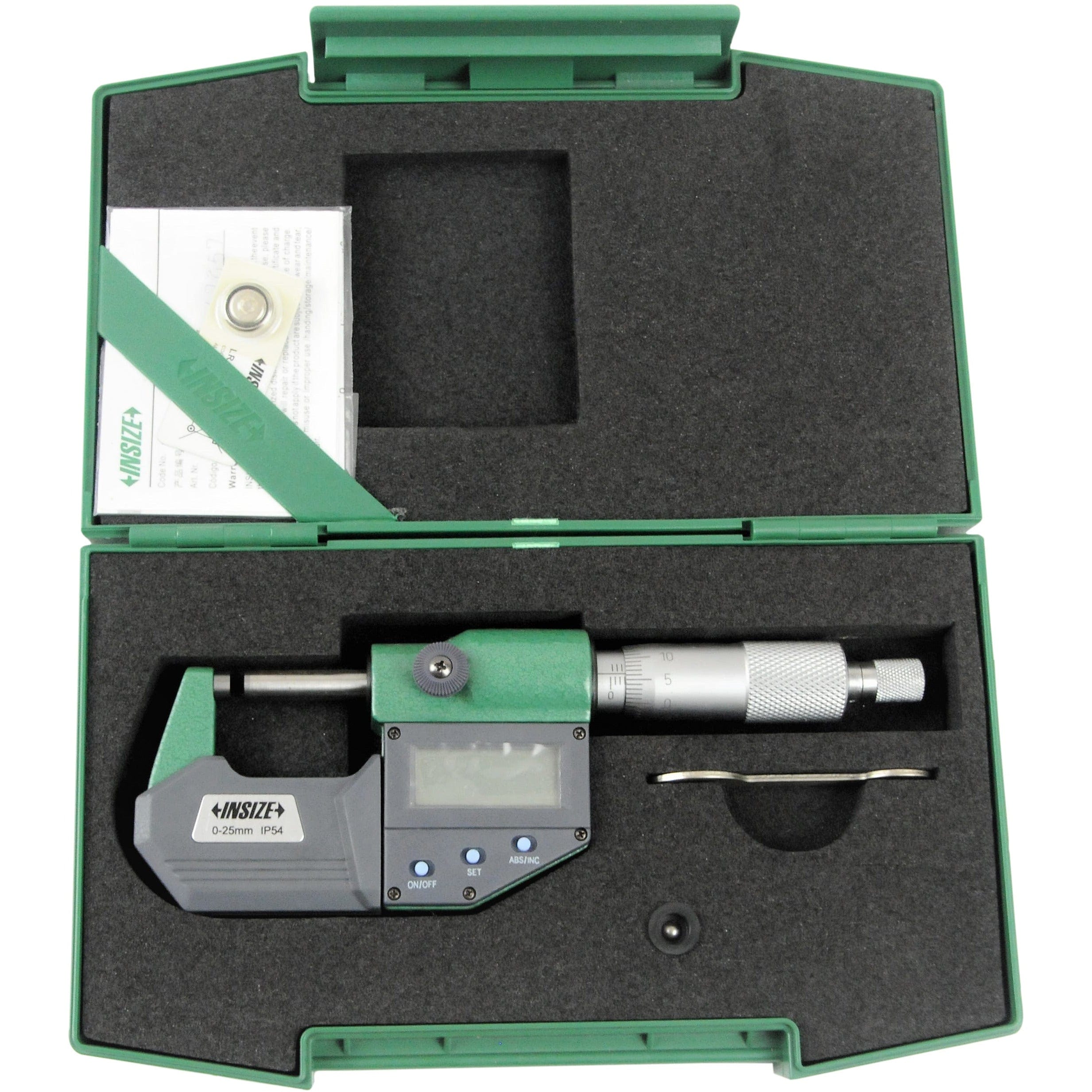 INSIZE Measuring Equipment Insize IP65 Digital Outside Micrometer 0-25mm / 0-1" Range Series 3101-25FA