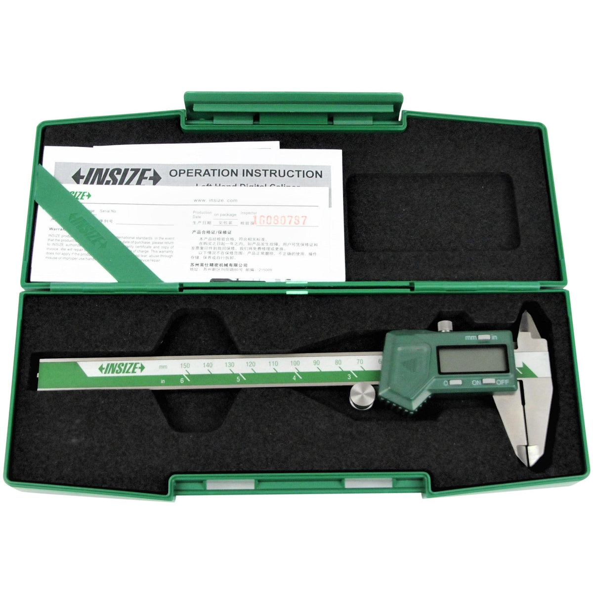 INSIZE Measuring Equipment Insize Left Hand Digital Caliper 0-150mm/0-6" Range Series 1130-150