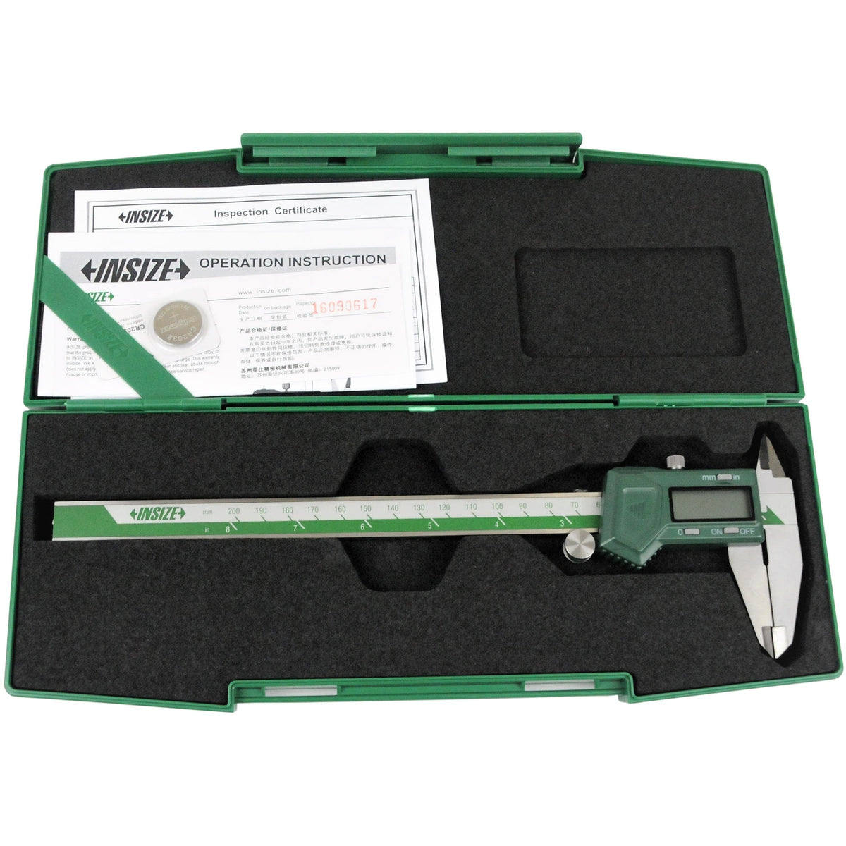 INSIZE Measuring Equipment Insize Left Hand Digital Caliper 0-200mm/0-8" Range Series 1130-200
