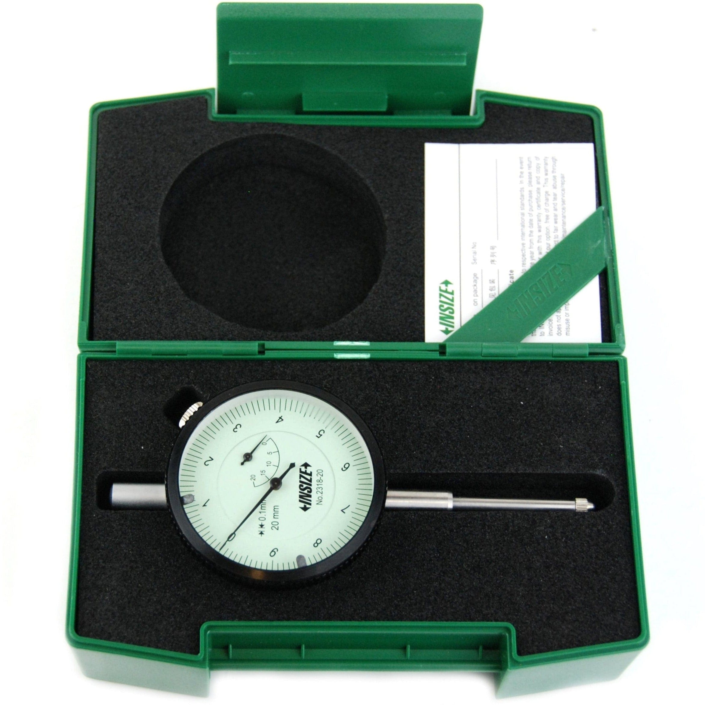 INSIZE Measuring Equipment Insize Lug Back Dial Indicator 20mm Range Series 2318-20