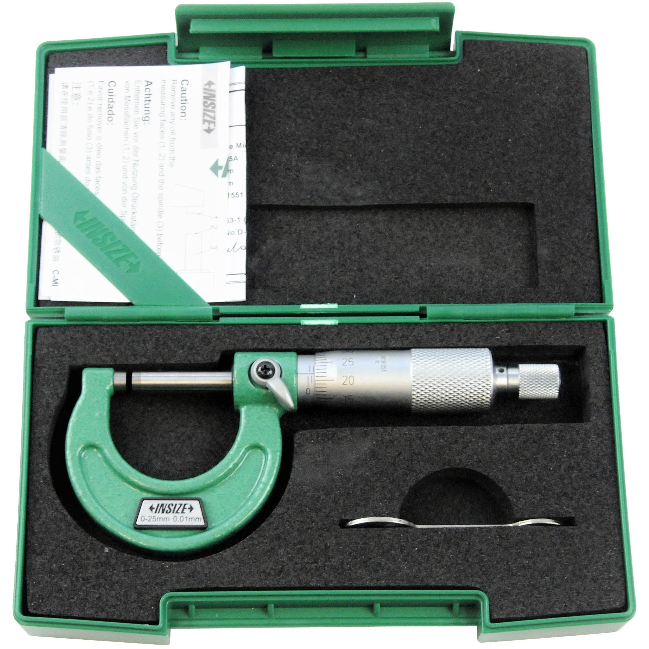 Insize Metric Outside Micrometer 0-25mm Range Series