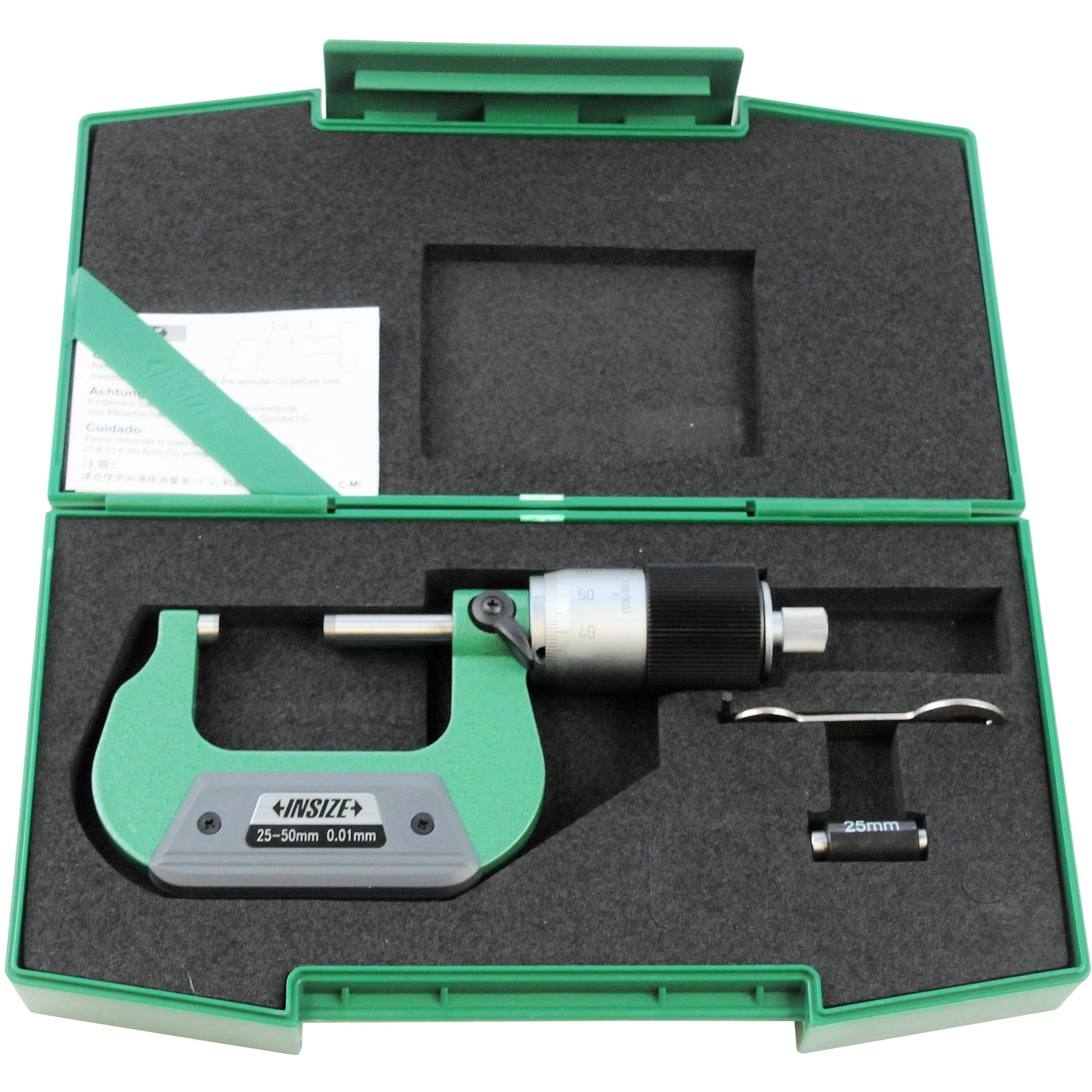 INSIZE Measuring Equipment Insize Outside Micrometer Quick Feeding  25-50mm Range Series 3208-50B