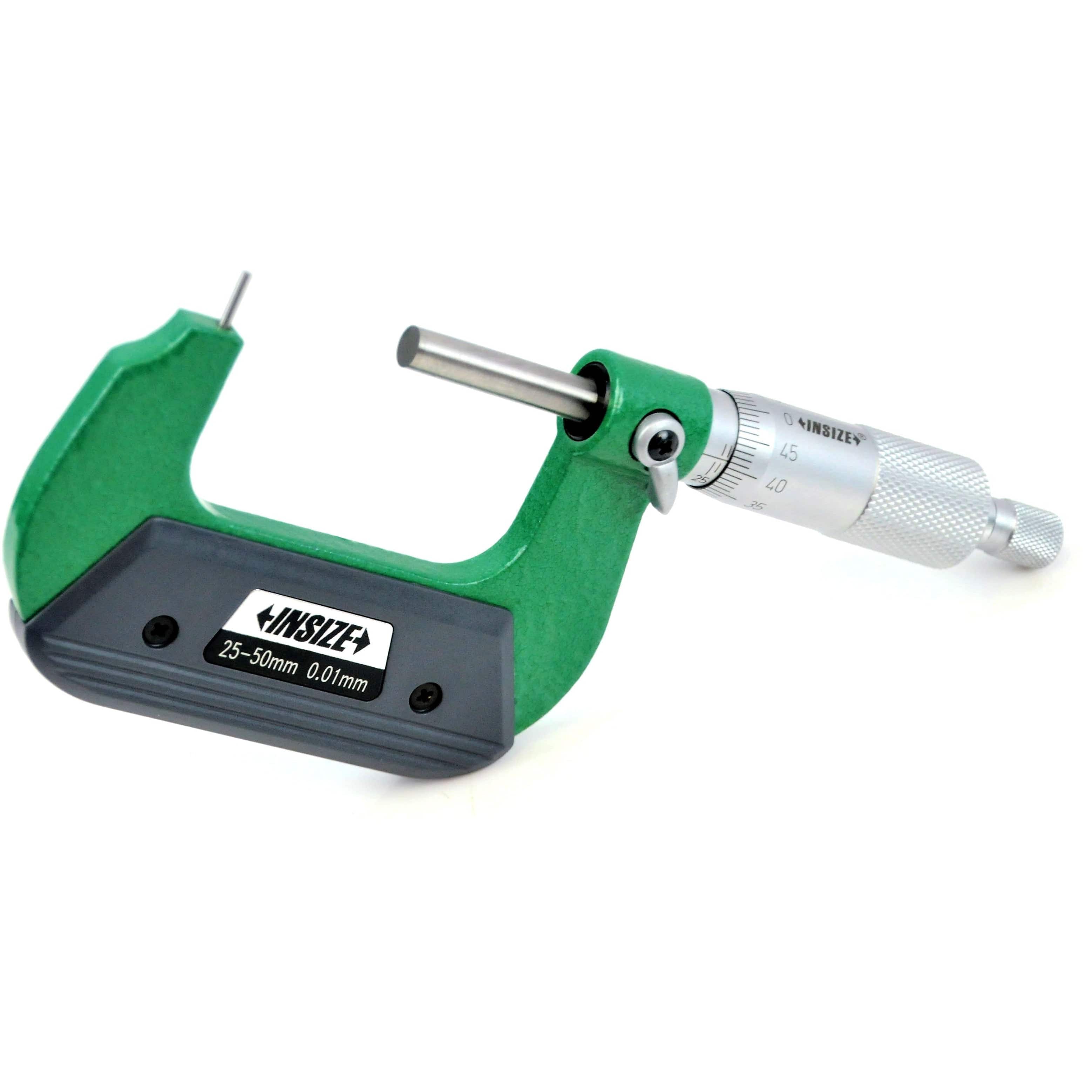 INSIZE Measuring Equipment Insize Type A Cylindrical Anvil Tube Micrometer 25-50mm Range Series 3261-50A