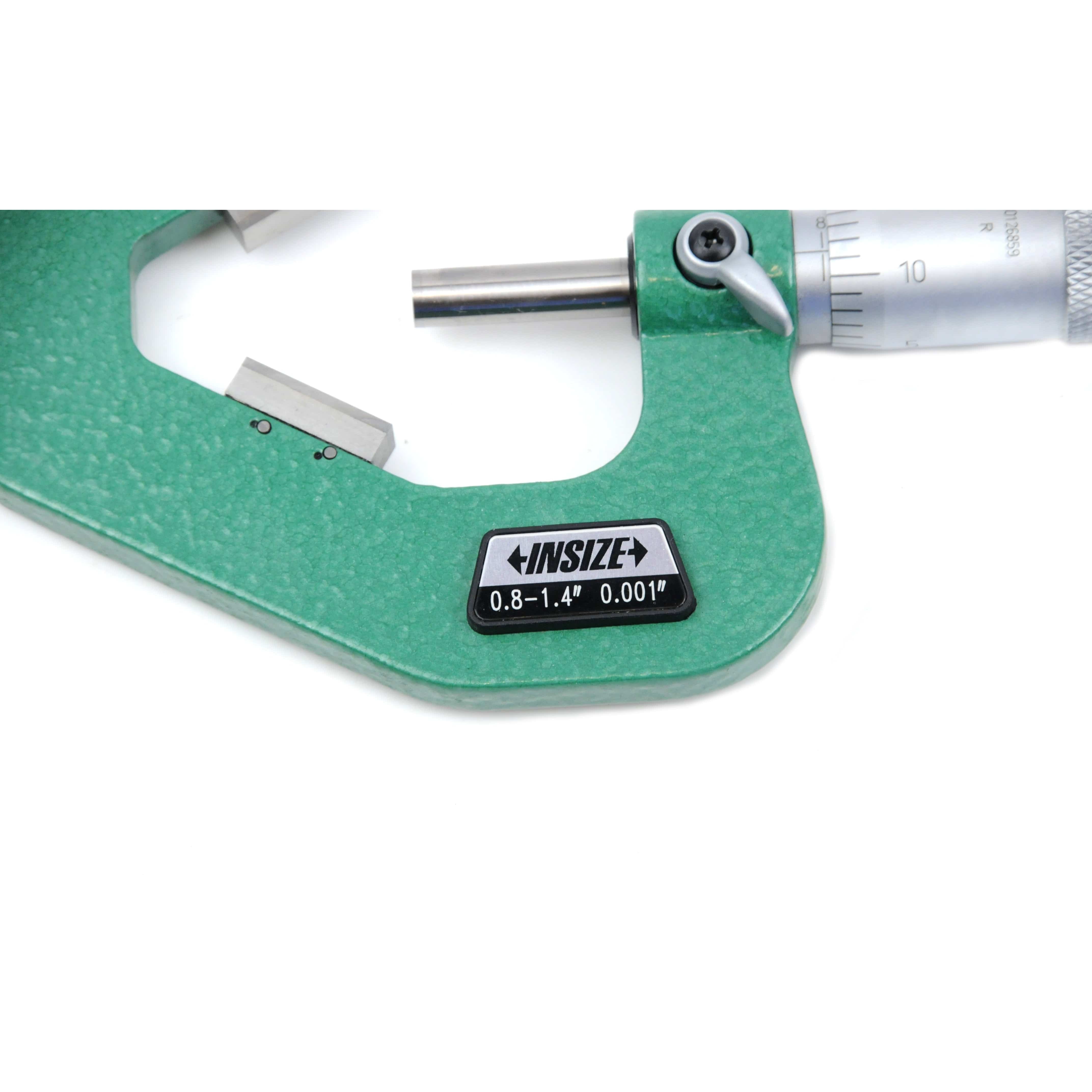 INSIZE Measuring Equipment Insize V Shape Anvil Micrometer 0.8-1.4" Range Series 3290-143