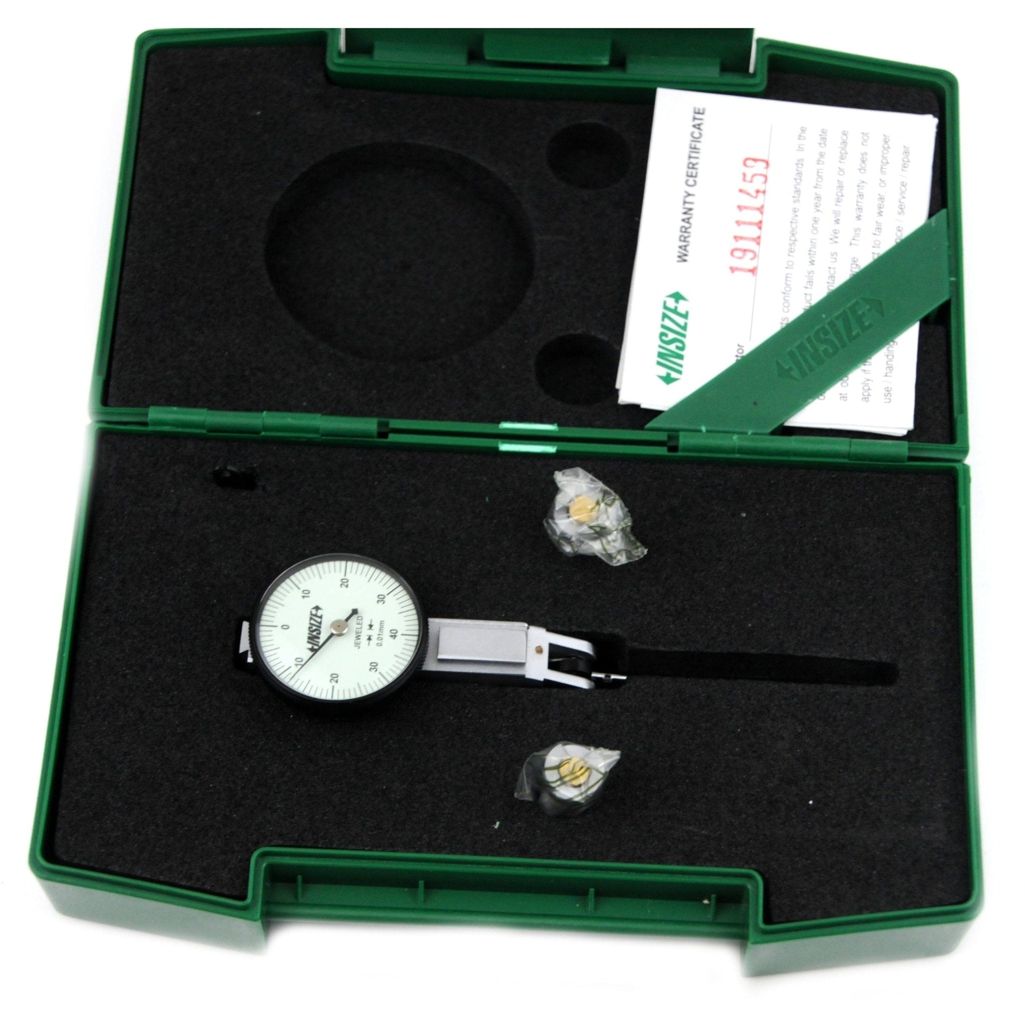 Insize Metric Dial Indicator 0.8 mm Range Series 2380-08 - Twin Eagle Imports