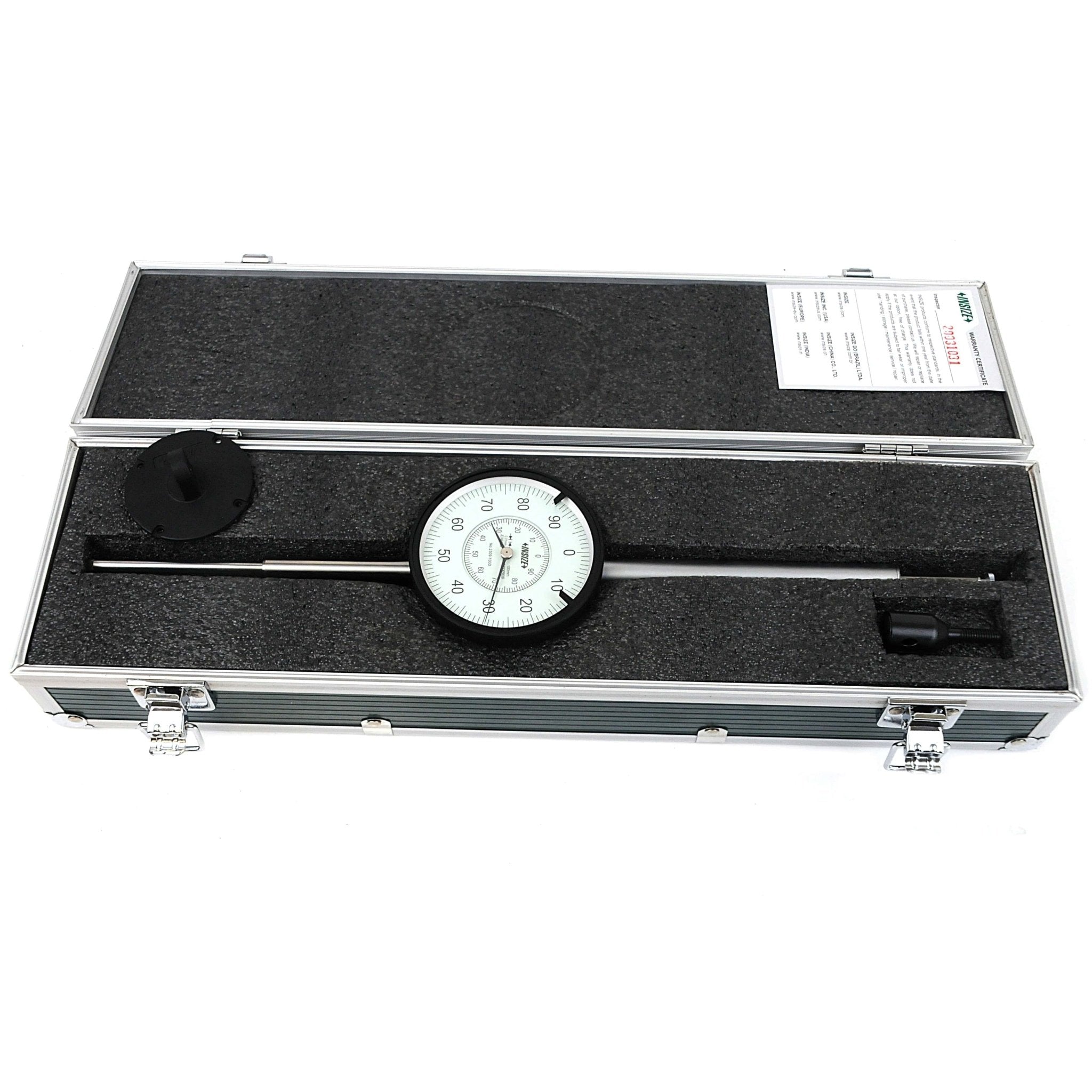 Insize Metric Long Stroke Dial Indicator 100mm Range Series 2309-100D - Twin Eagle Imports