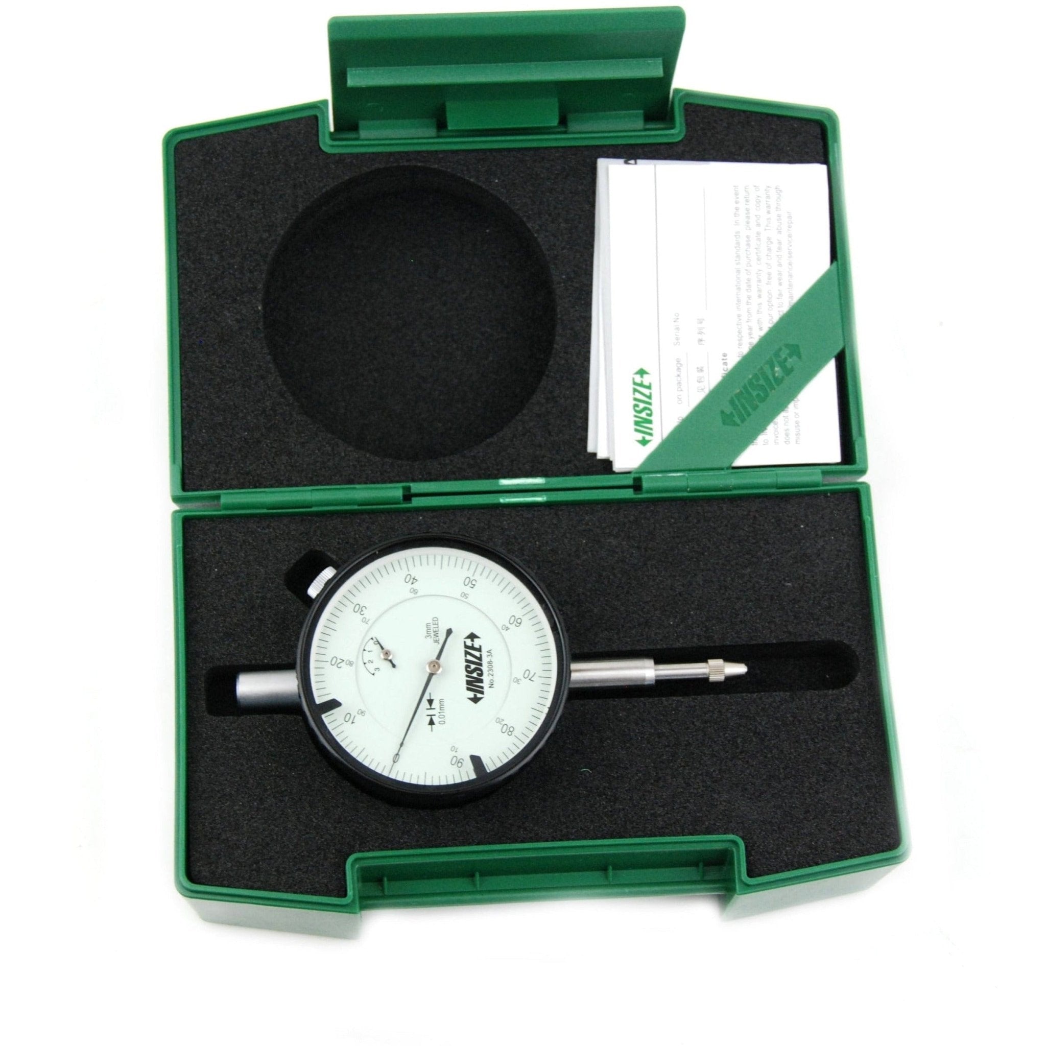 Insize Metric Lug Back Dial Indicator 3mm Range Series 2308-3A - Twin Eagle Imports