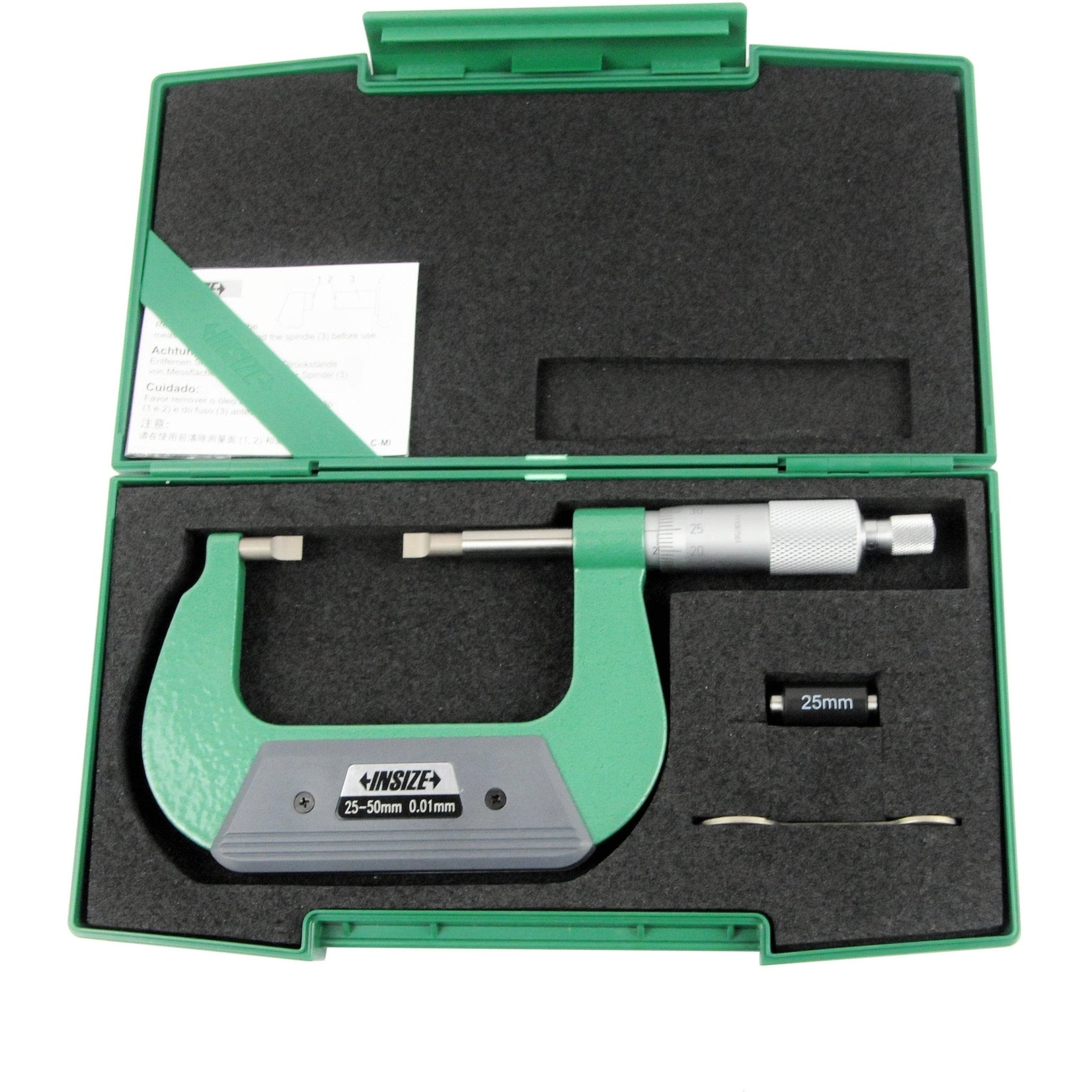 Insize Metric Outside Blade Micrometer 25-50mm Range Series 3232-50BA - Twin Eagle Imports