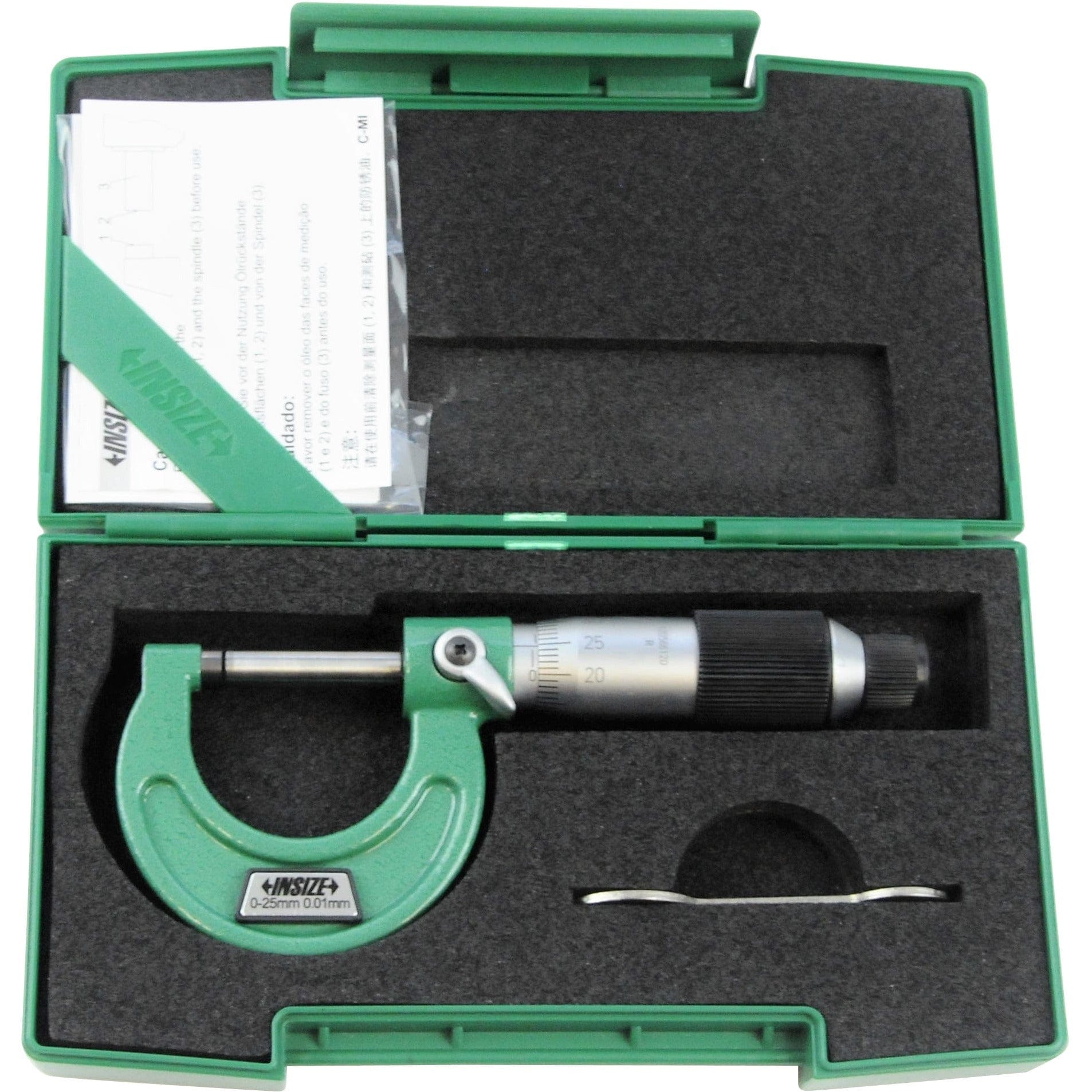 Insize Metric Outside Micrometer 0-25mm Range Series 3203-25FA - Twin Eagle Imports