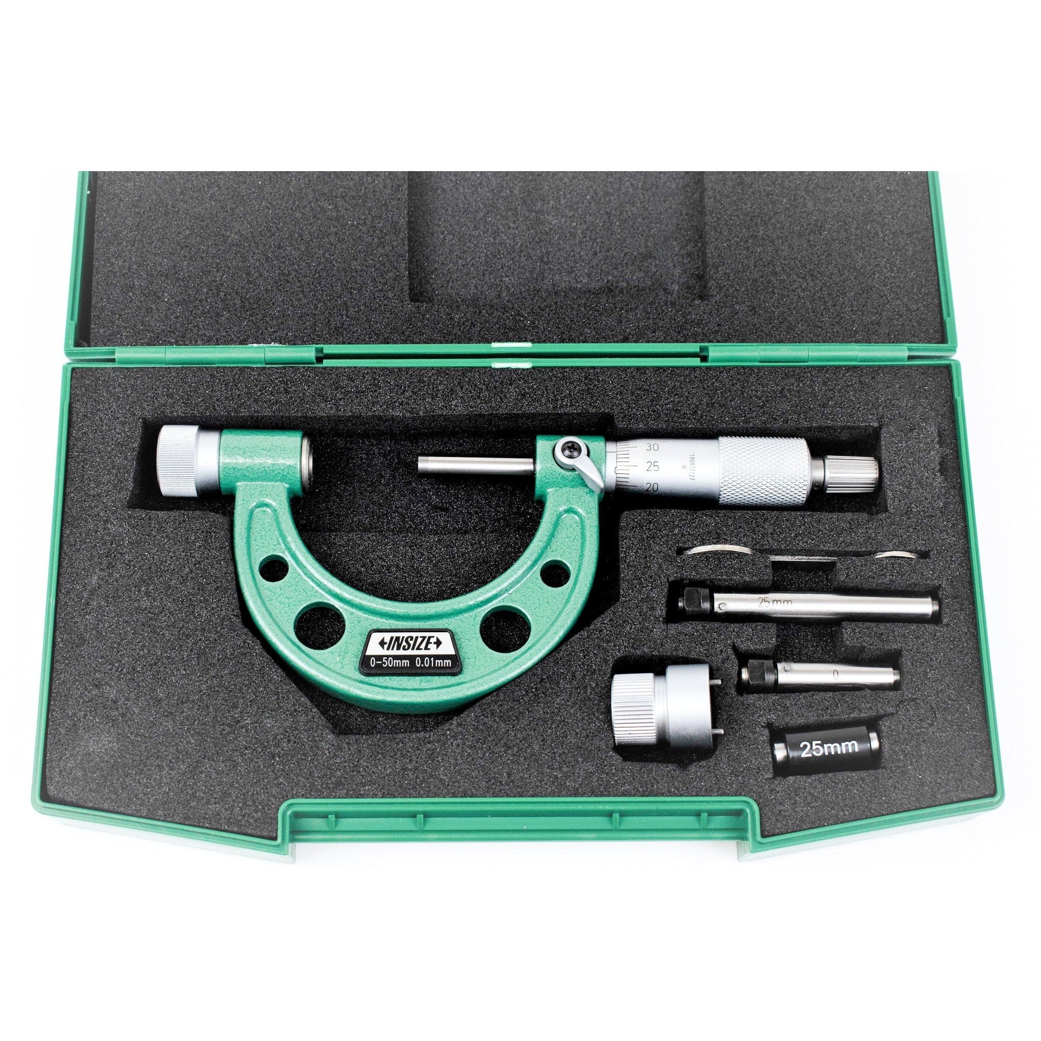 Insize Metric Outside Micrometer 0-50mm Range Series 3206-50A - Twin Eagle Imports