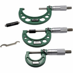 Insize Metric Outside Micrometer 3 Piece Set 0-75mm Range Series 3203-753A - Twin Eagle Imports