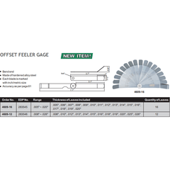 Insize Offset Feeler Gauge 0.008-0.026" Range Series 4609-12 - Twin Eagle Imports