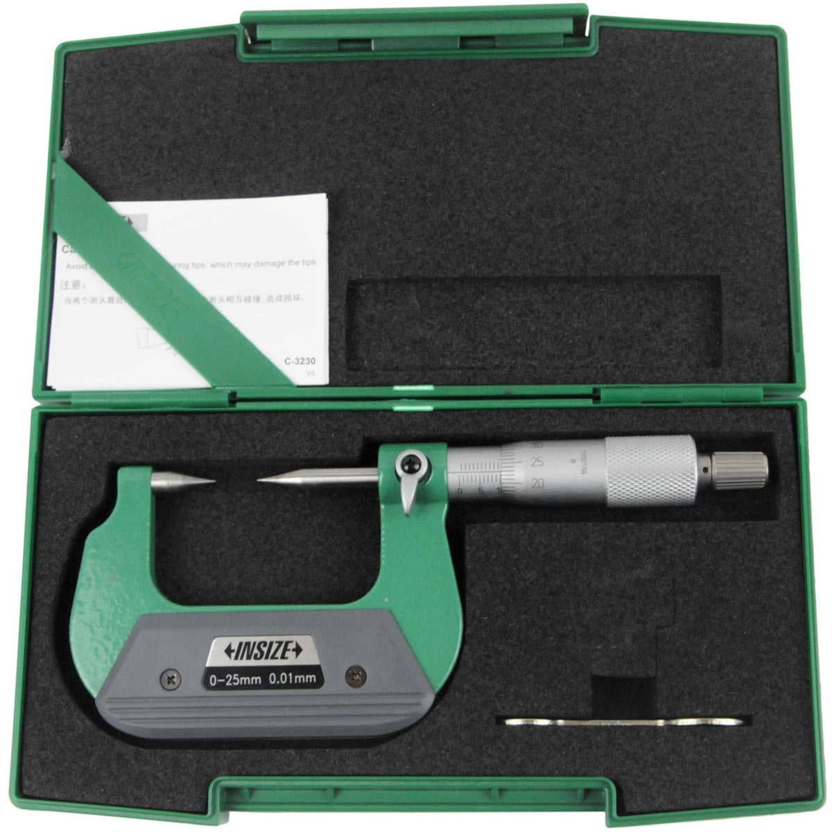Insize Point Micrometer 0-25mm Range Series 3230-25A - Twin Eagle Imports