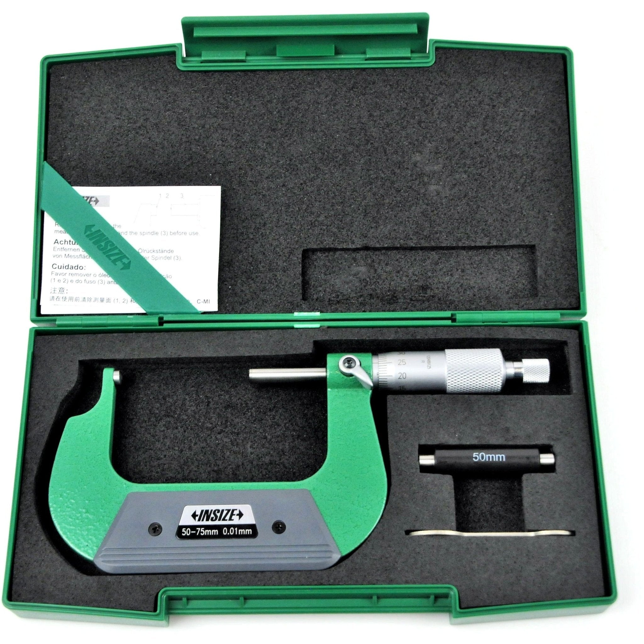 Insize Spherical Anvil Tube Micrometer 50-75mm Type A Series 3260-75A - Twin Eagle Imports