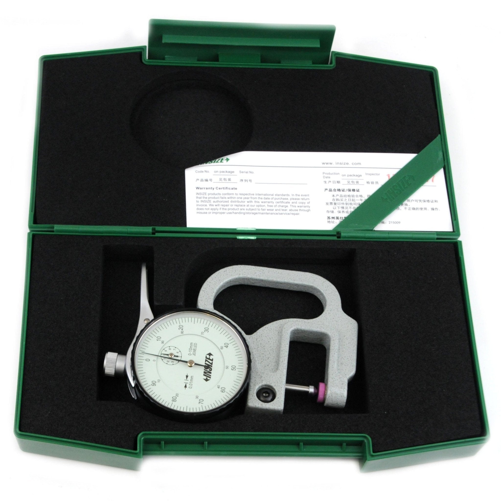 Insize Thickness Gauge 0-10mm x 0.01mm Range Series 2364-10B - Twin Eagle Imports