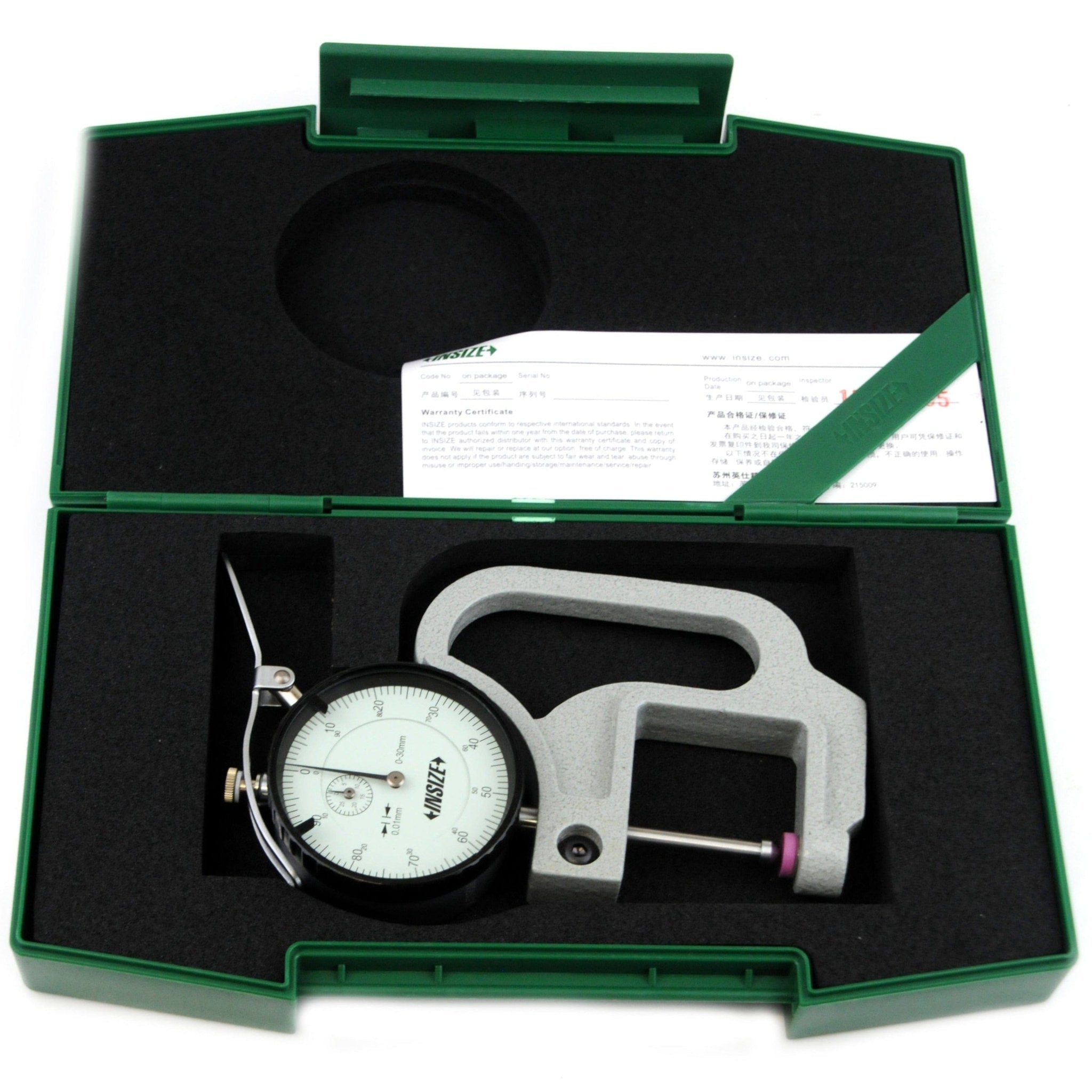 Insize Thickness Gauge 0-30mm x 0.01mm Range Series 2366-30B - Twin Eagle Imports