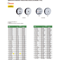Insize Thread GO Ring Gauge 1/2"-13 UNC Series 4121-1A1 - Twin Eagle Imports
