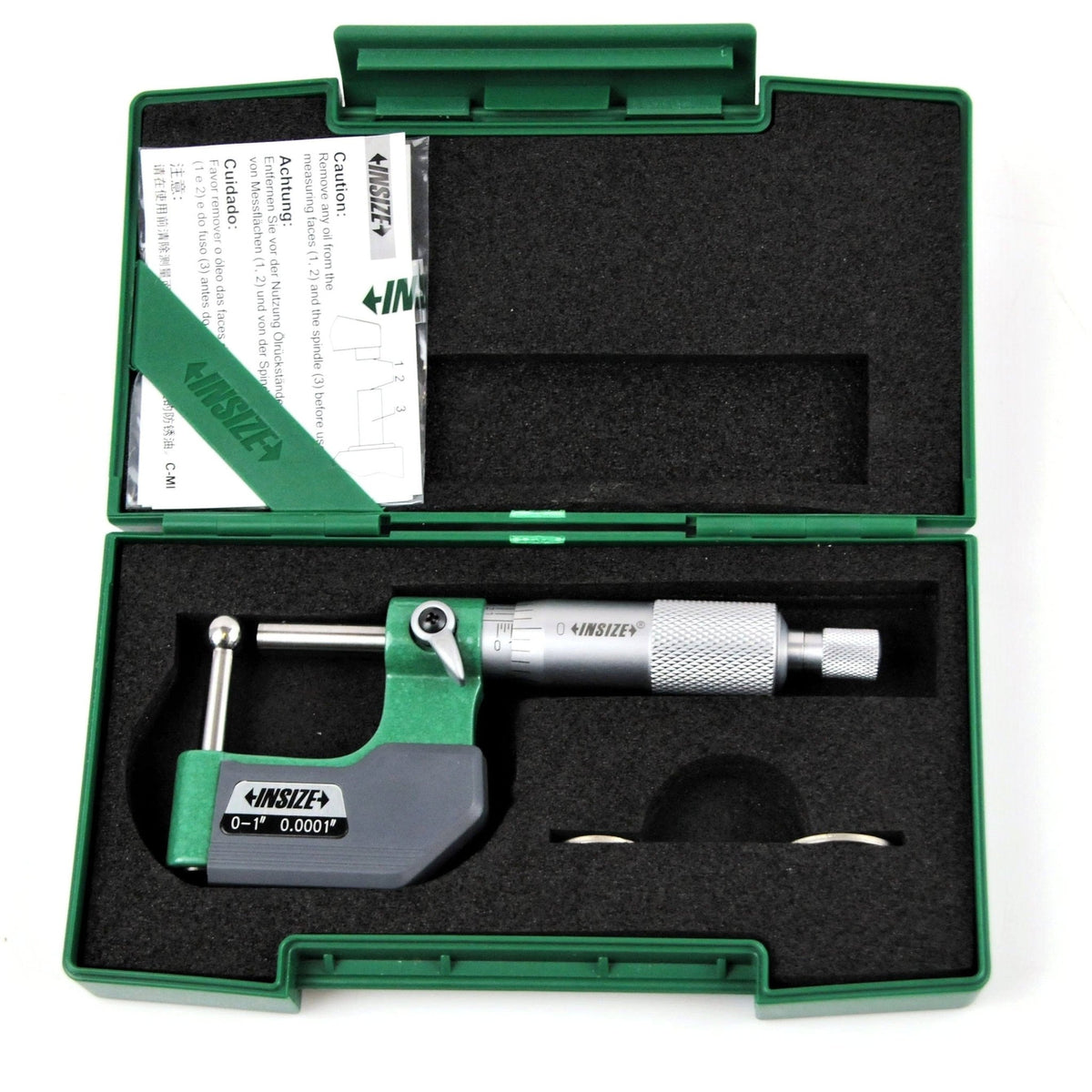 Insize Type F Cylindrical Anvil Micrometer 0-1" Range Series 3261-1F - Twin Eagle Imports