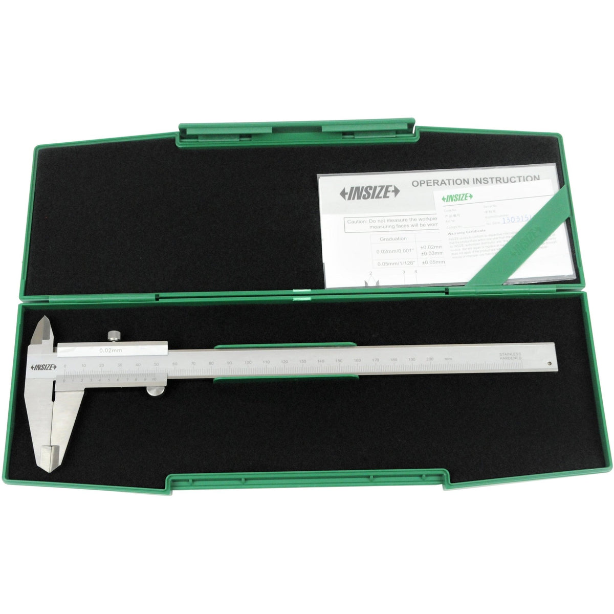 Insize Vernier Caliper 0-200mm Range Series 1205-2001S - Twin Eagle Imports