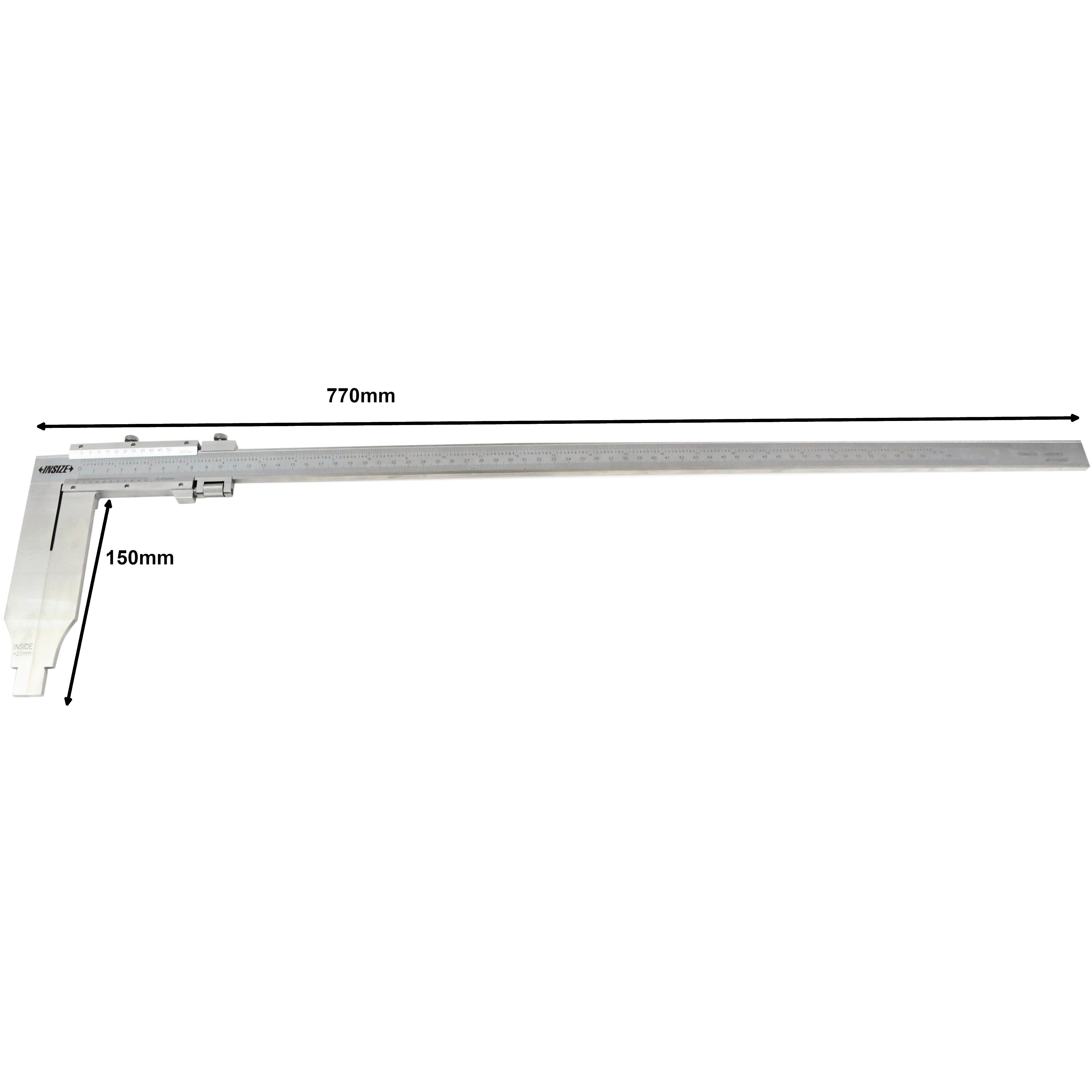 Insize Long Jaw Vernier Caliper 0-600mm/0-24" Range Series 1215-622