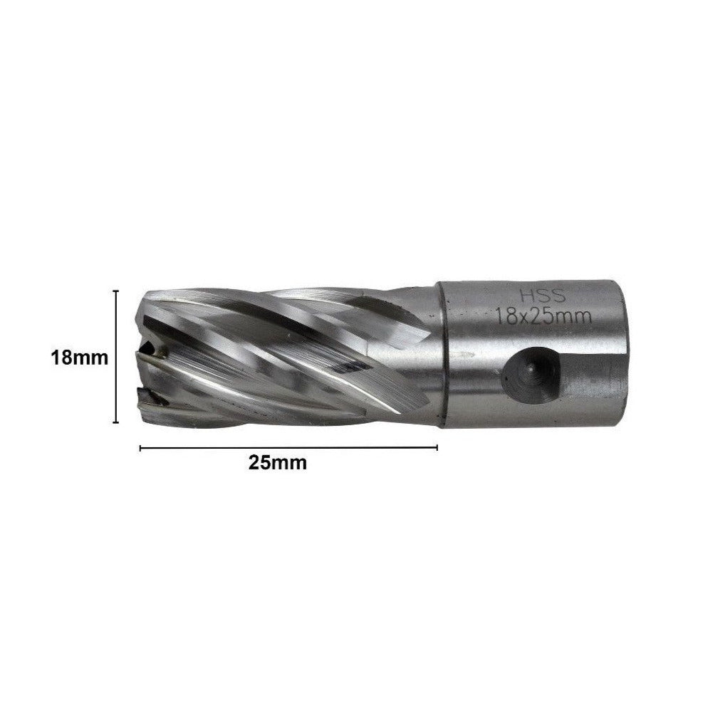 18 x 25mm HSS Annular Broach Cutter ; Rotabroach Magnetic Drill. ; Universal Shank