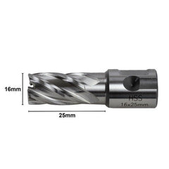 16 x 25mm HSS Annular Broach Cutter ; Rotabroach Magnetic Drill. ; Universal Shank