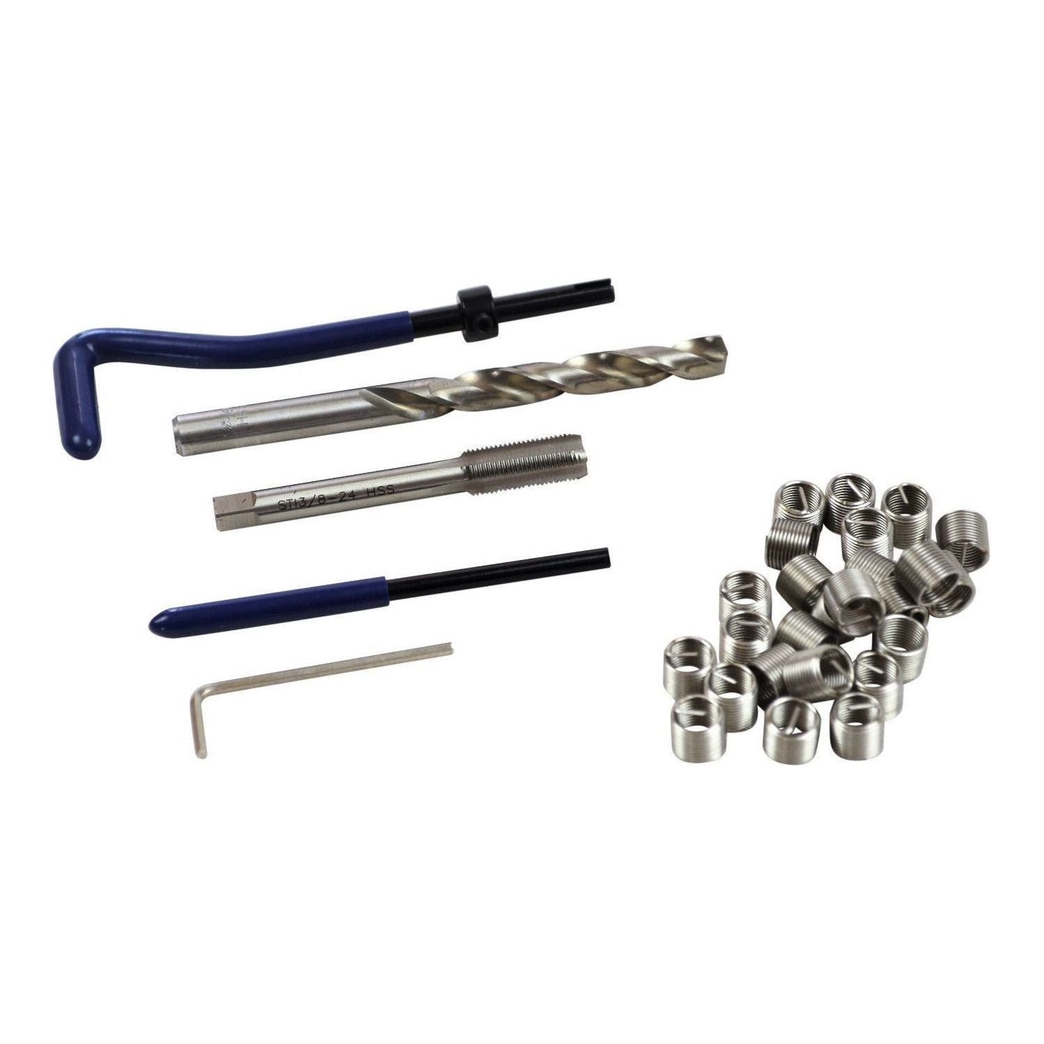 Helicoil Kit 3/8 - 24 thread Repair Insert Tap Set 31 Piece, helical kit