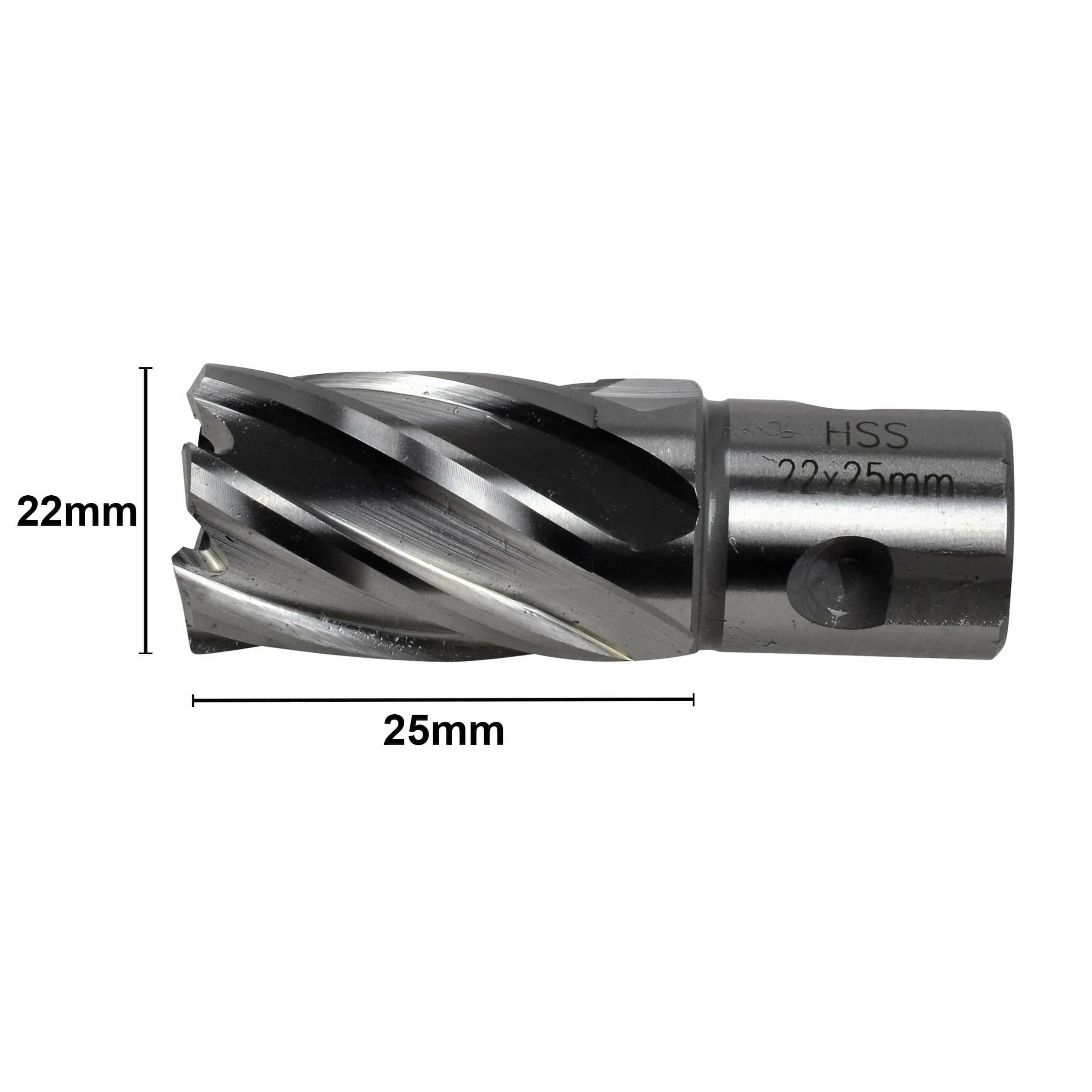 Twin Eagle Imports Annular Cutter 22 x 25mm D.O.C HSS Weldon Shank Annular Cutter