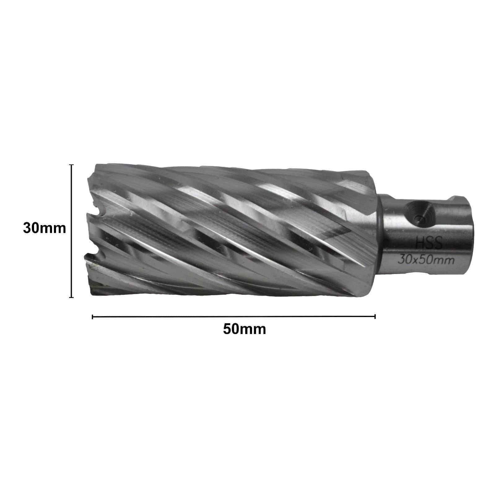 Twin Eagle Imports Annular Cutter 30 x 50mm D.O.C HSS Weldon Shank Annular Cutter