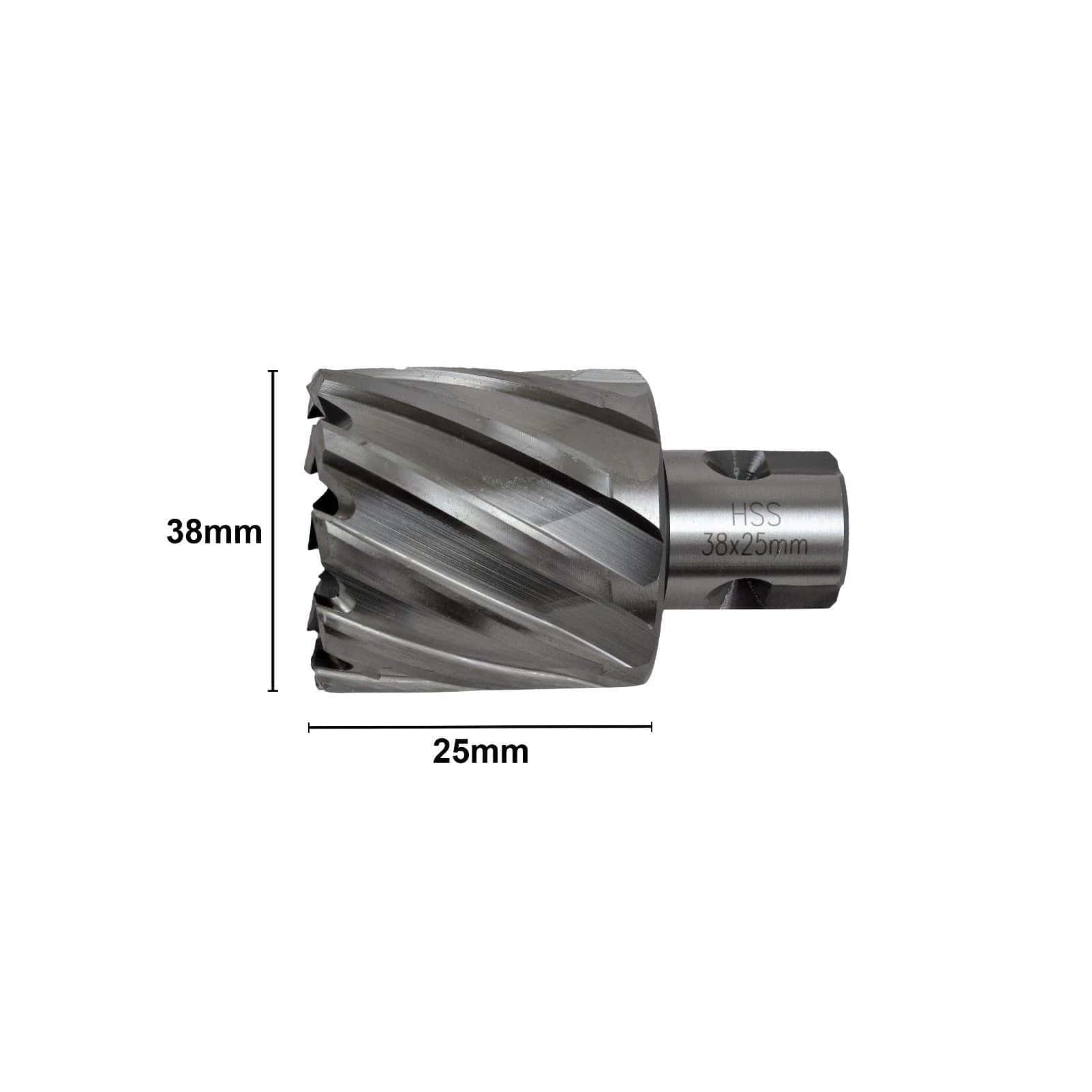 Twin Eagle Imports Annular Cutter 38 x 25mm D.O.C HSS Weldon Shank Annular Cutter