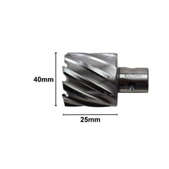 Twin Eagle Imports Annular Cutter 40 x 25mm D.O.C HSS Weldon Shank Annular Cutter