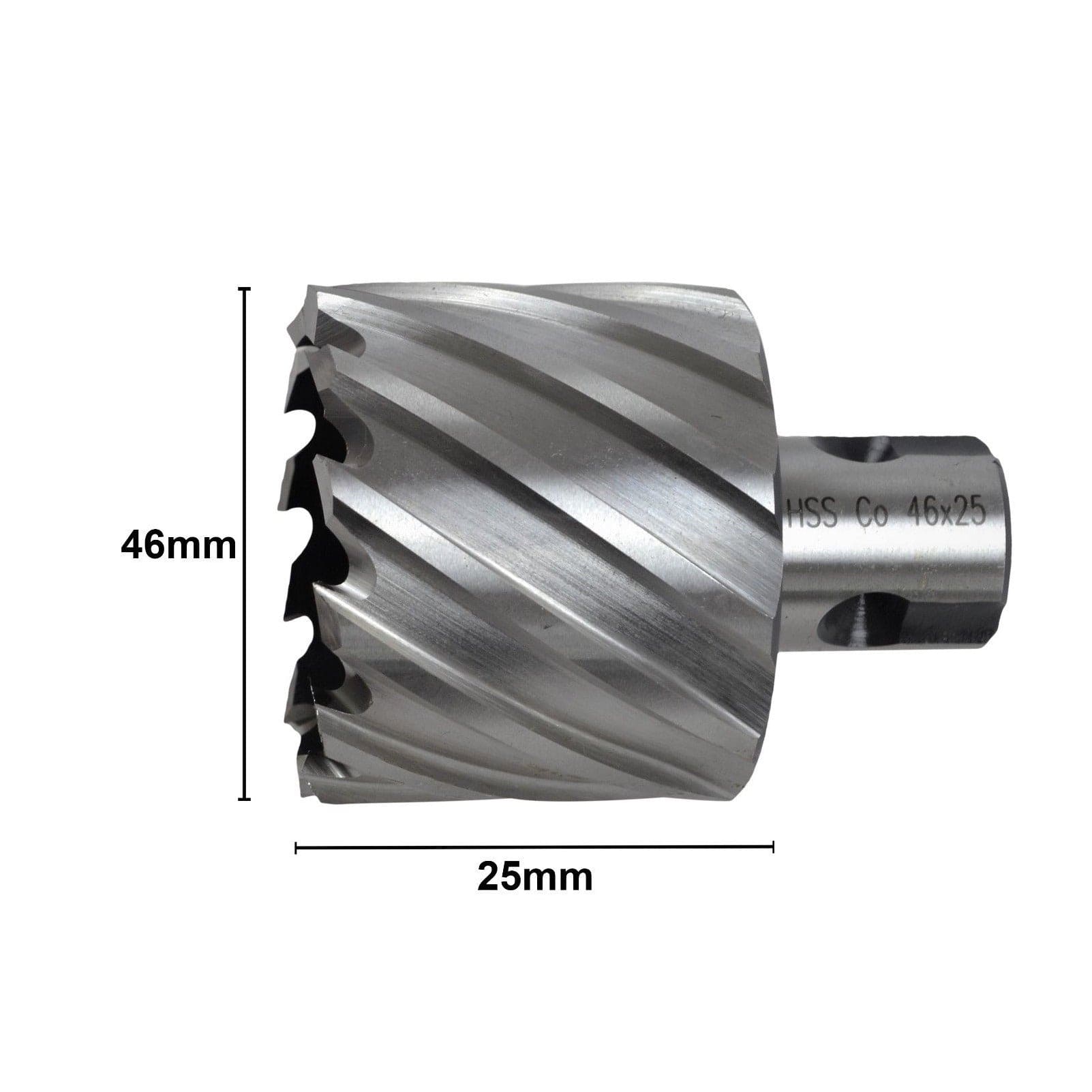 Twin Eagle Imports Annular Cutter 46 x 25mm D.O.C HSS Weldon Shank Annular Cutter