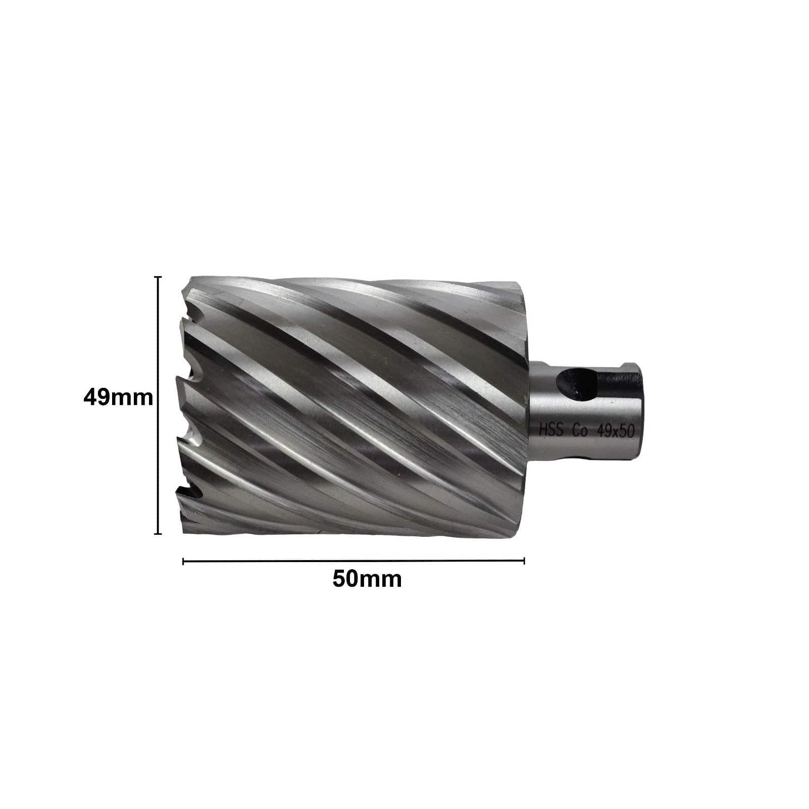 Twin Eagle Imports Annular Cutter 49 x 50mm D.O.C HSS Weldon Shank Annular Cutter