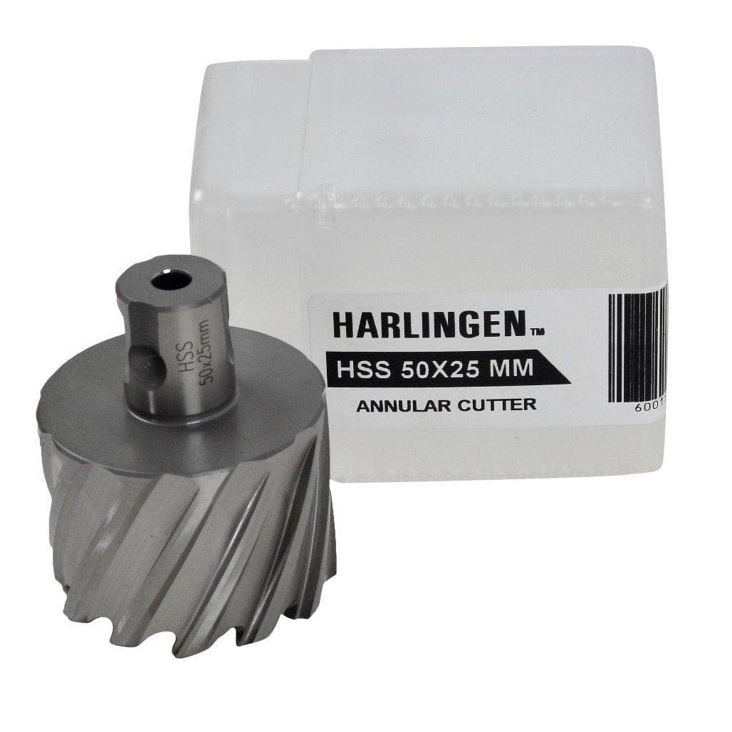 Twin Eagle Imports Annular Cutter 50 x 25mm D.O.C HSS Weldon Shank Annular Cutter