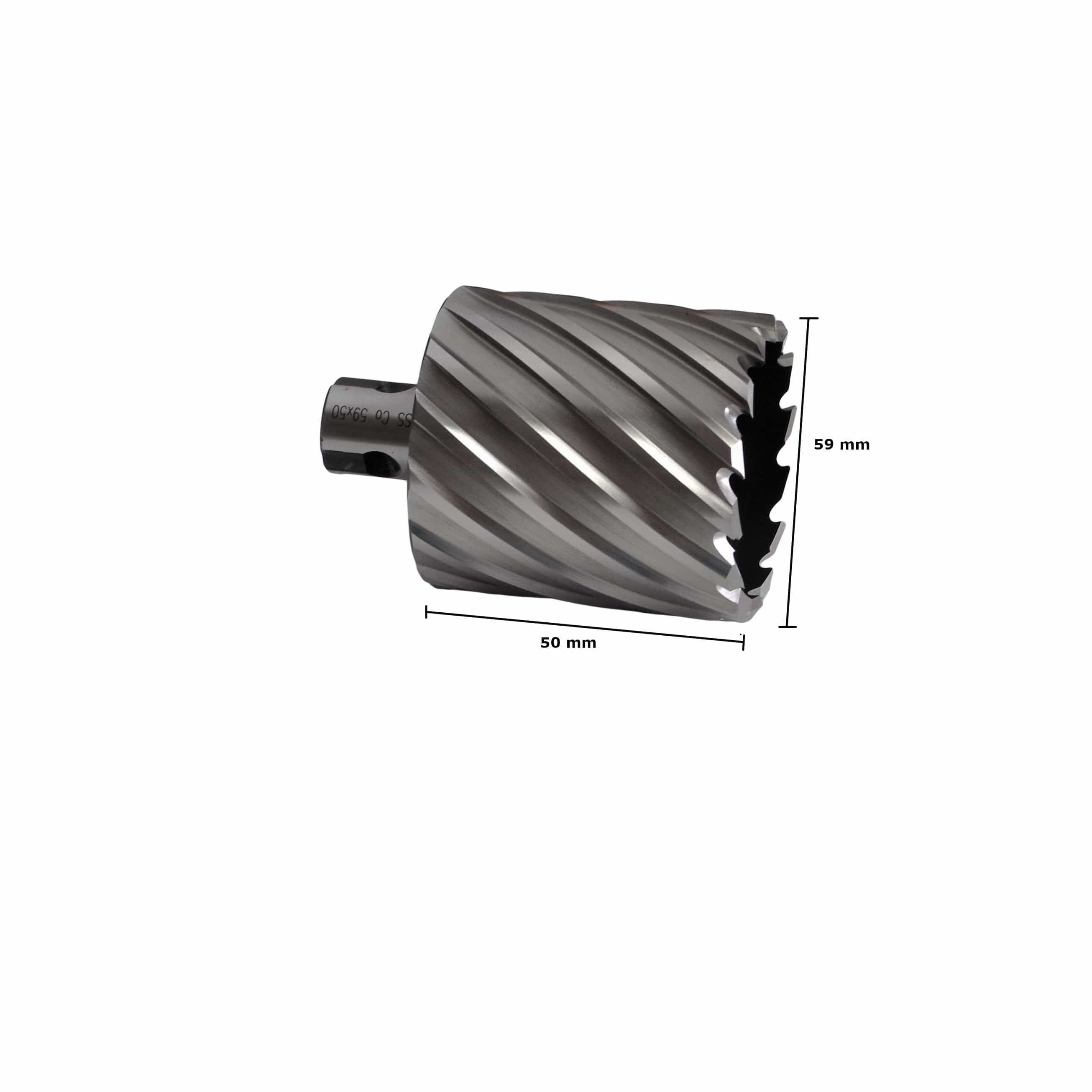 Twin Eagle Imports Annular Cutter 59 x 50mm D.O.C HSS Weldon Shank Annular Cutter