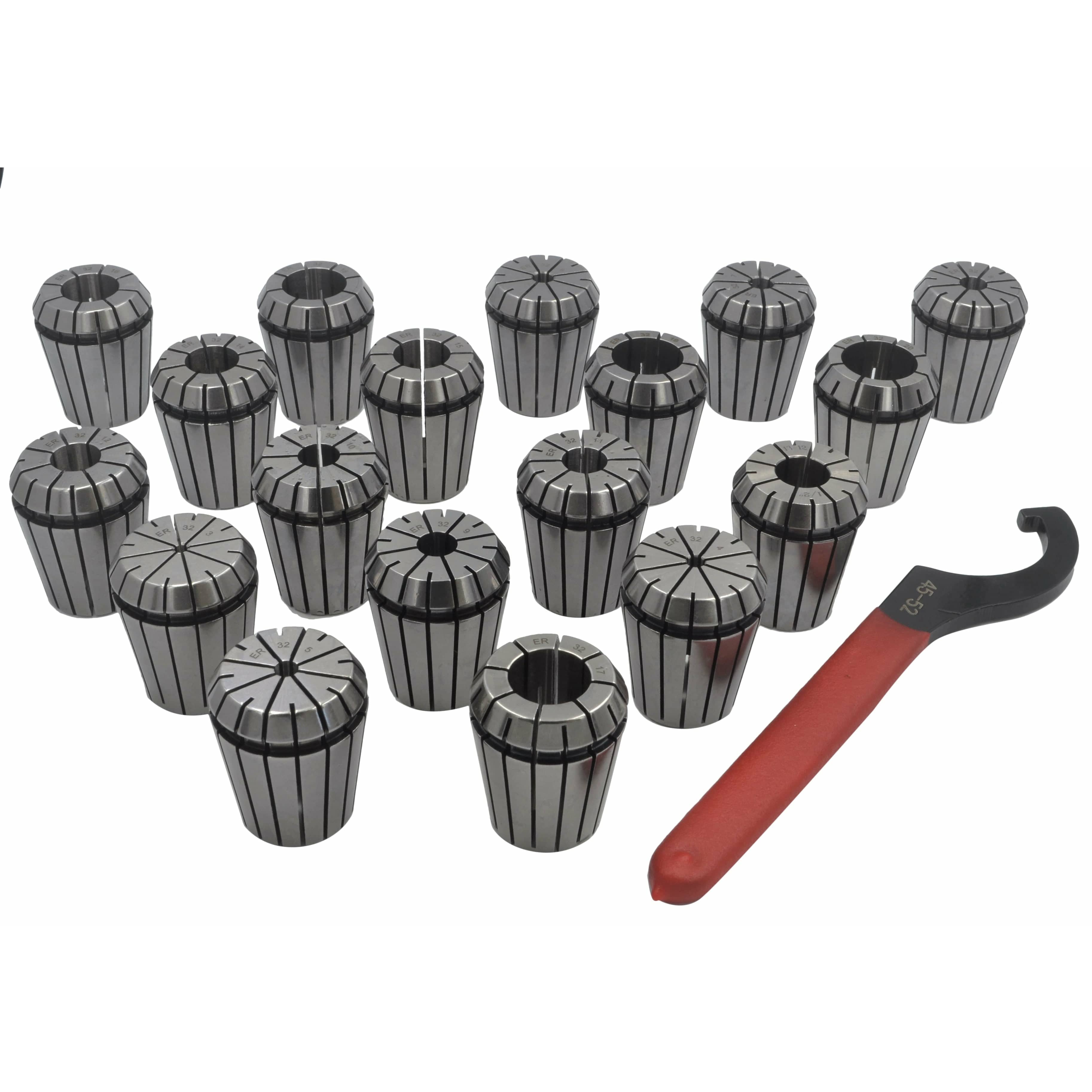 Twin Eagle Imports Collet Kit 18 piece ER32 MT4 Precision Spring Collet Set