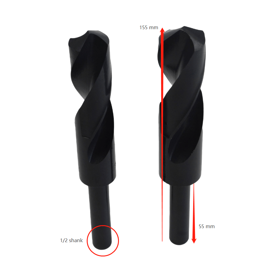 Twin Eagle Imports Drill Bits 5PC 1/2" REDUCED SHANK DRILL SET 9/16-1"