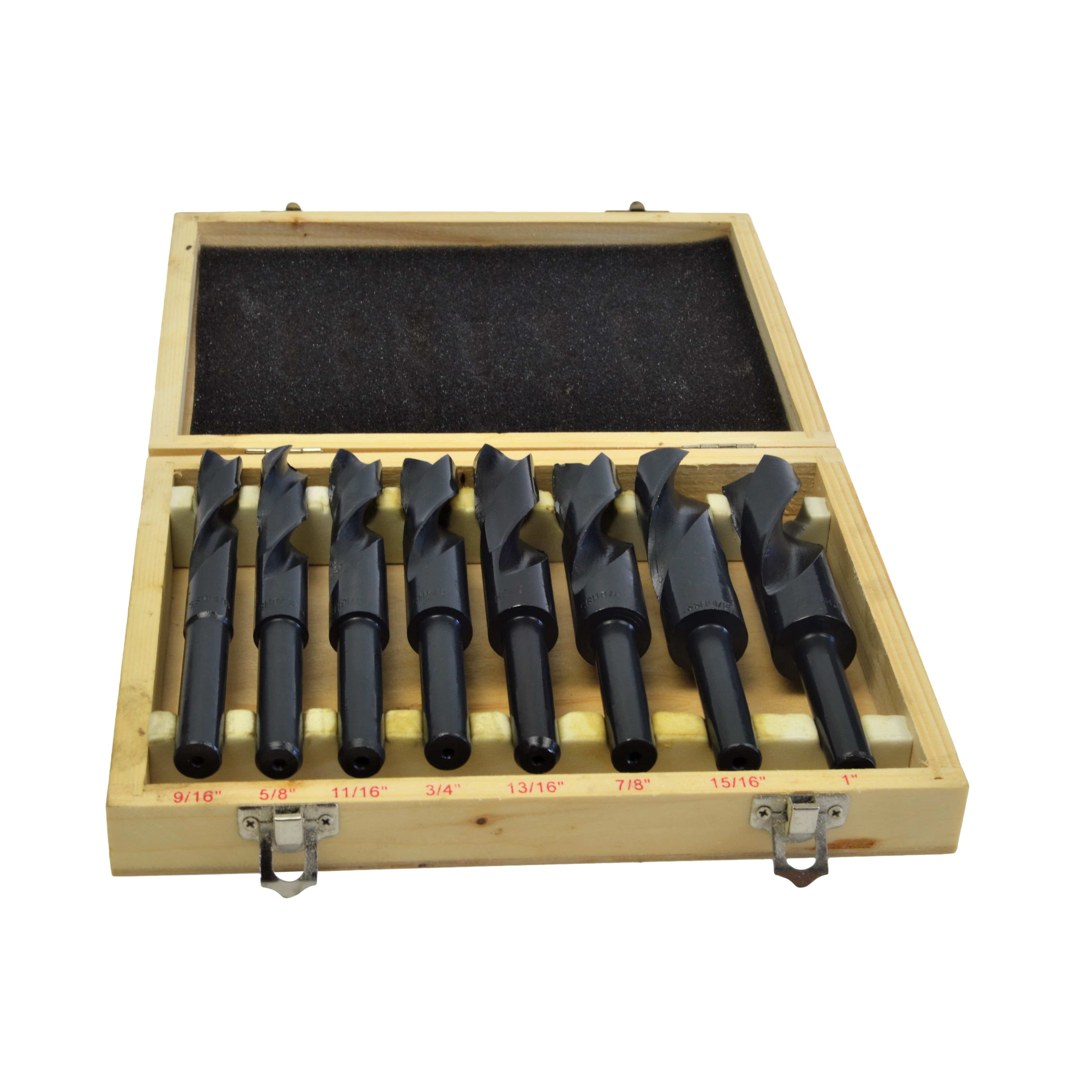 Twin Eagle Imports Drill Bits 8PC 1/2" REDUCED SHANK DRILL SET 9/16-1"