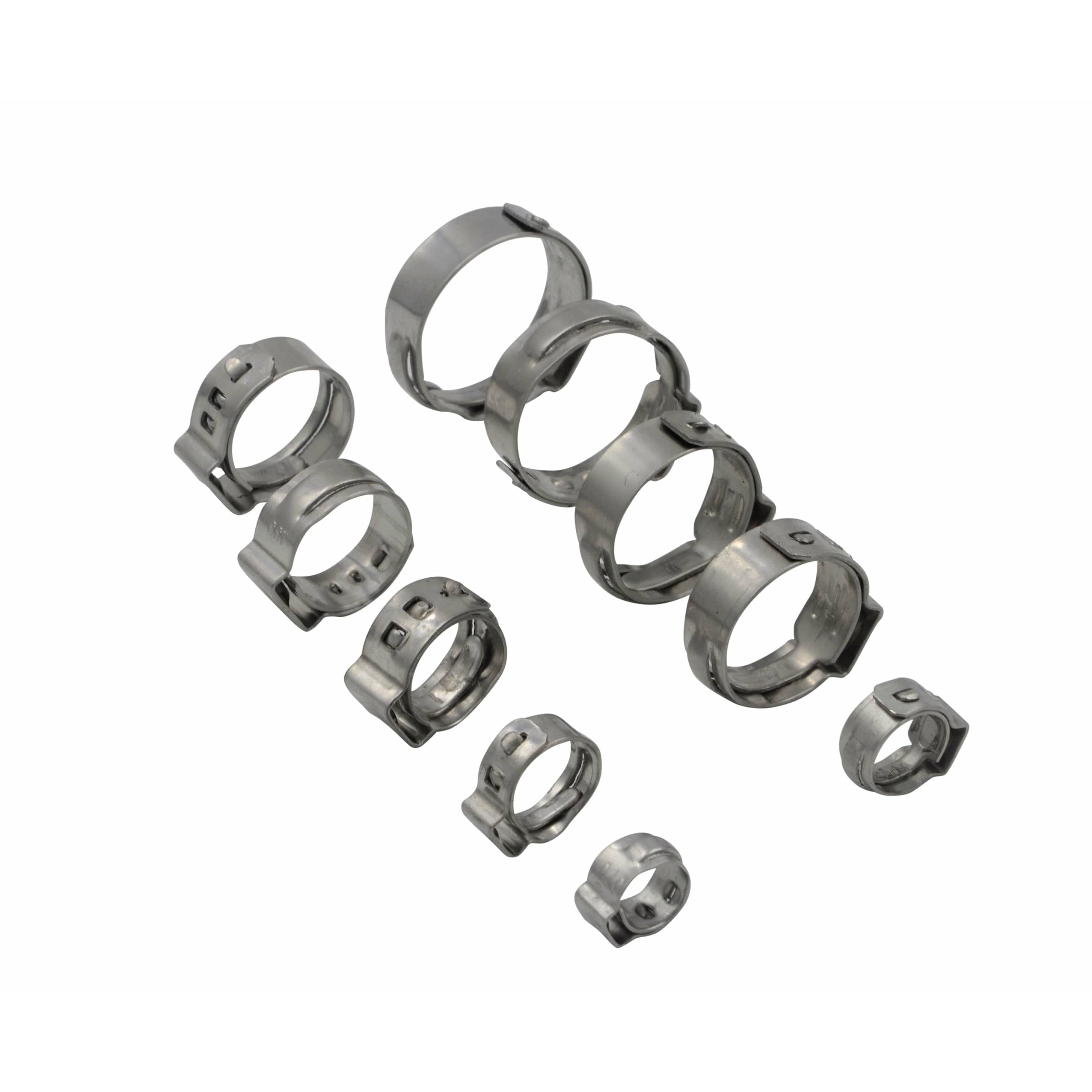 Twin Eagle Imports Grab Kits 100 Piece 304 Stainless Steel 7.3-9mm Ear Hose Clamp
