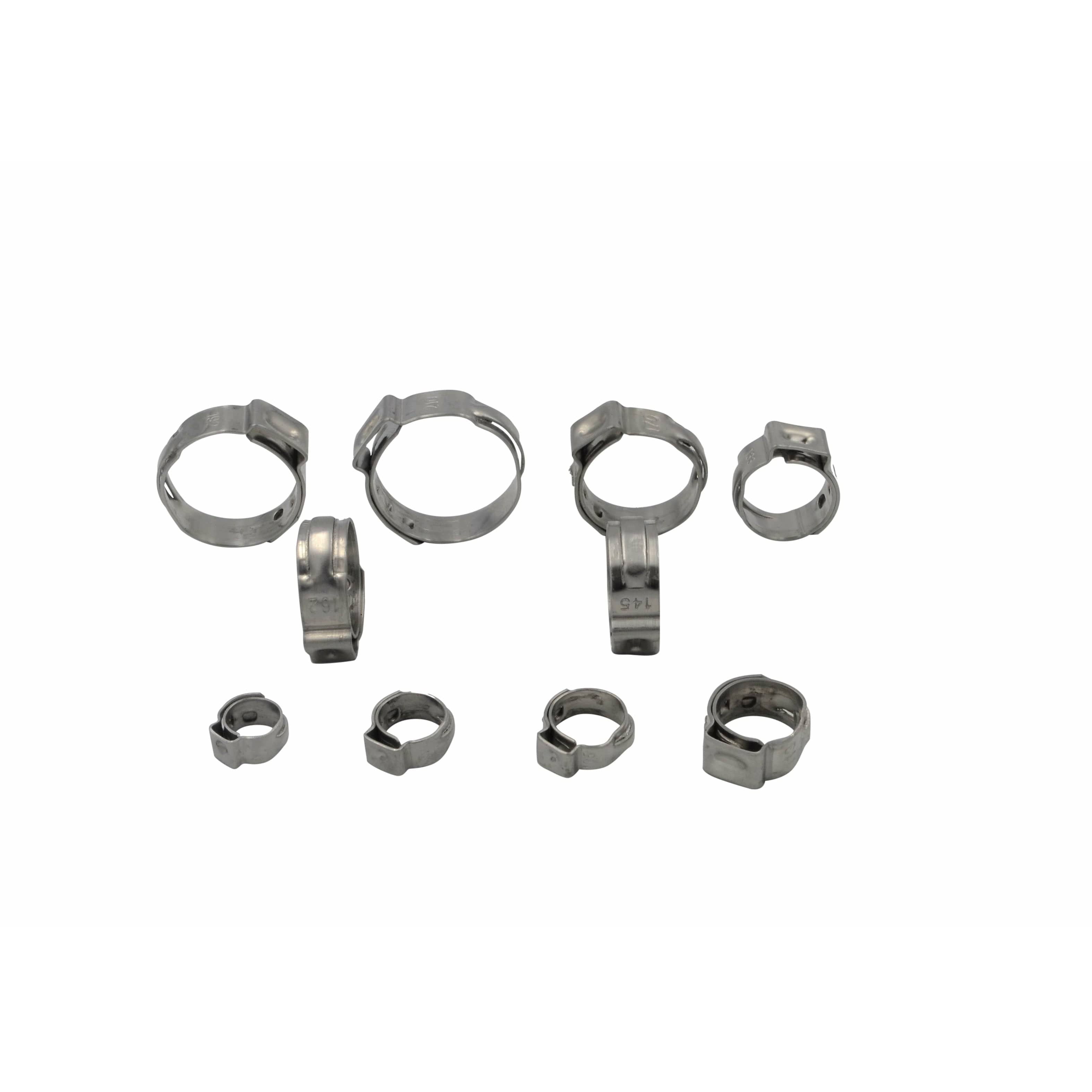Twin Eagle Imports Grab Kits 100 Piece 304 Stainless Steel 7.3-9mm Ear Hose Clamp