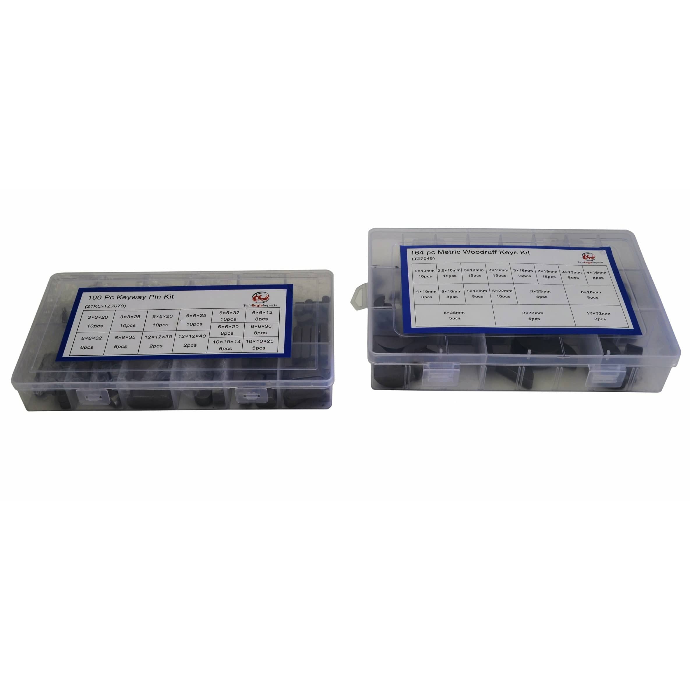 Twin Eagle Imports Grab Kits 100pc Metric Keyway and 164pc Metric Woodruff Keys Grab Kit
