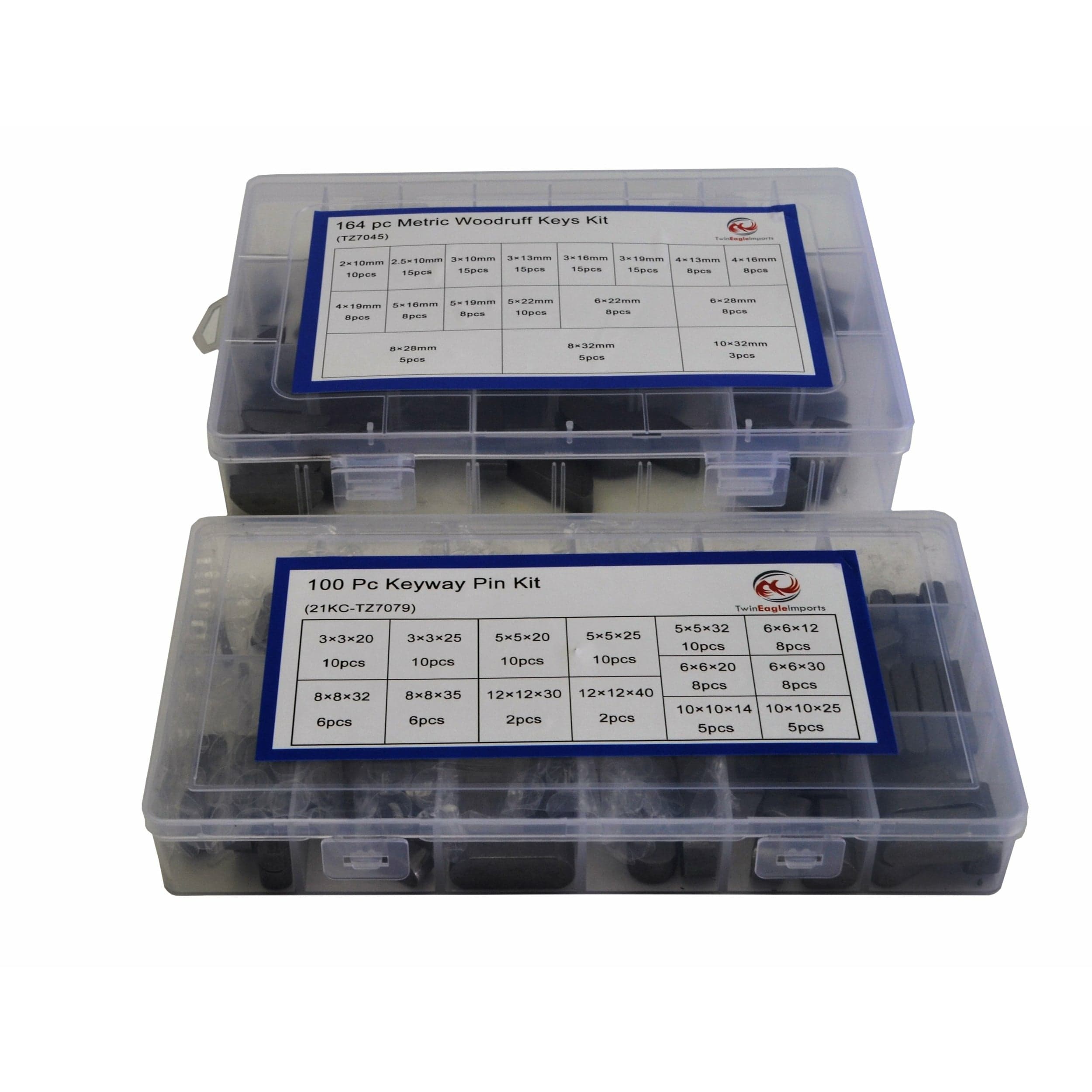 Twin Eagle Imports Grab Kits 100pc Metric Keyway and 164pc Metric Woodruff Keys Grab Kit