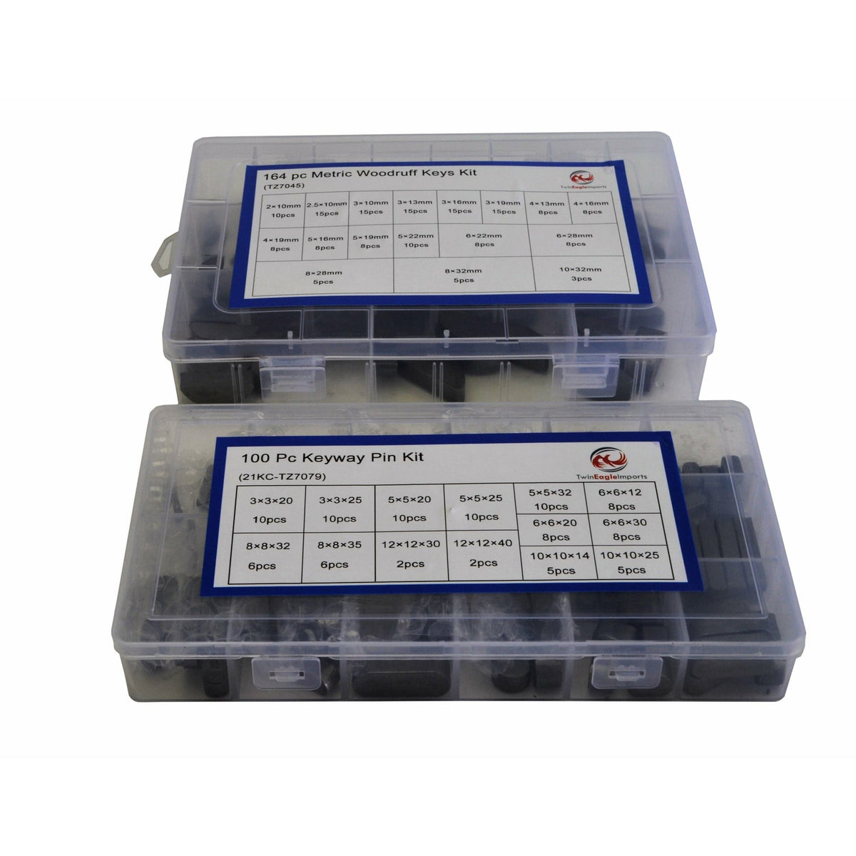 Twin Eagle Imports Grab Kits 100pc Metric Keyway and 164pc Metric Woodruff Keys Grab Kit