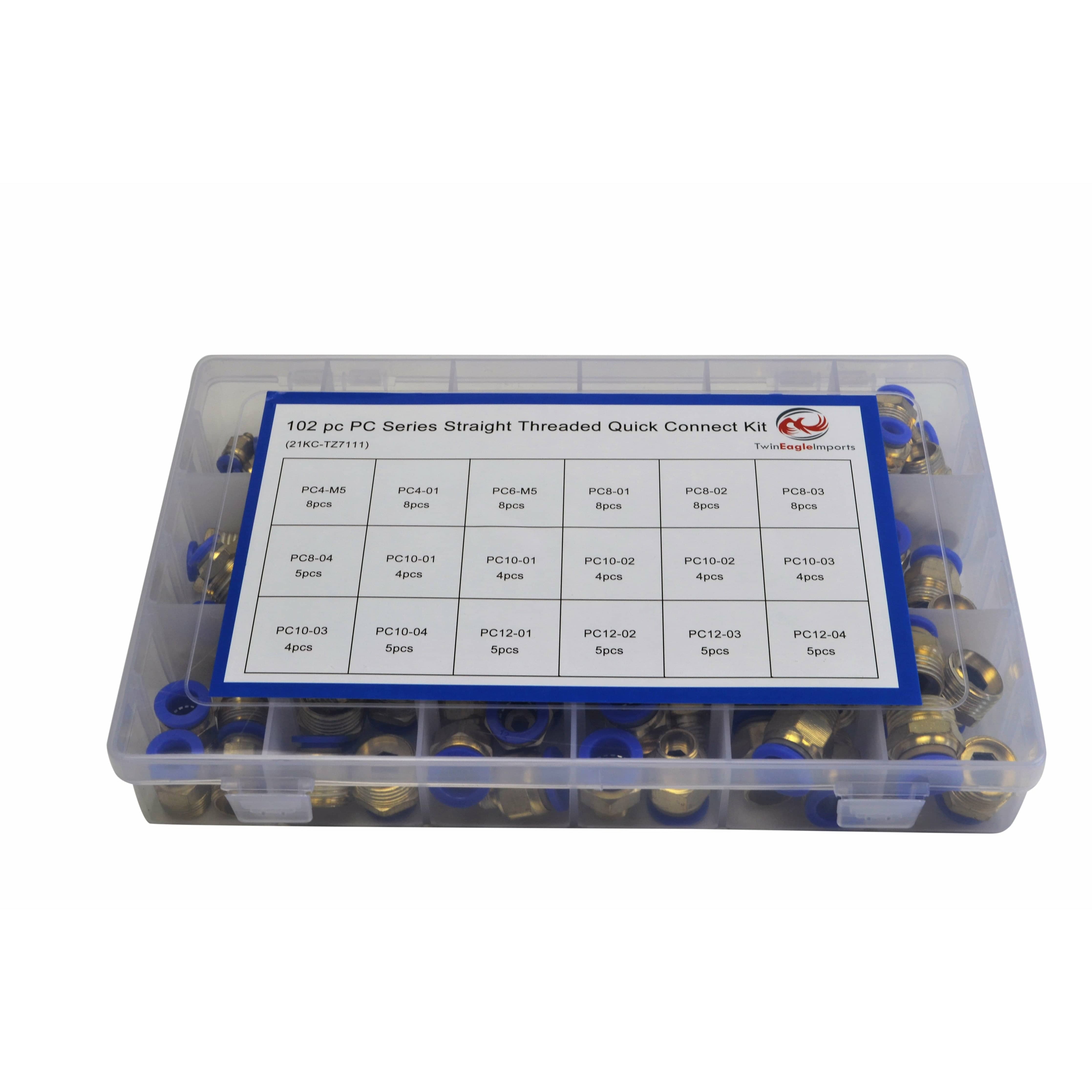 Twin Eagle Imports Grab Kits 102pc PC Series Push in Air Line Grab Kit Assortment