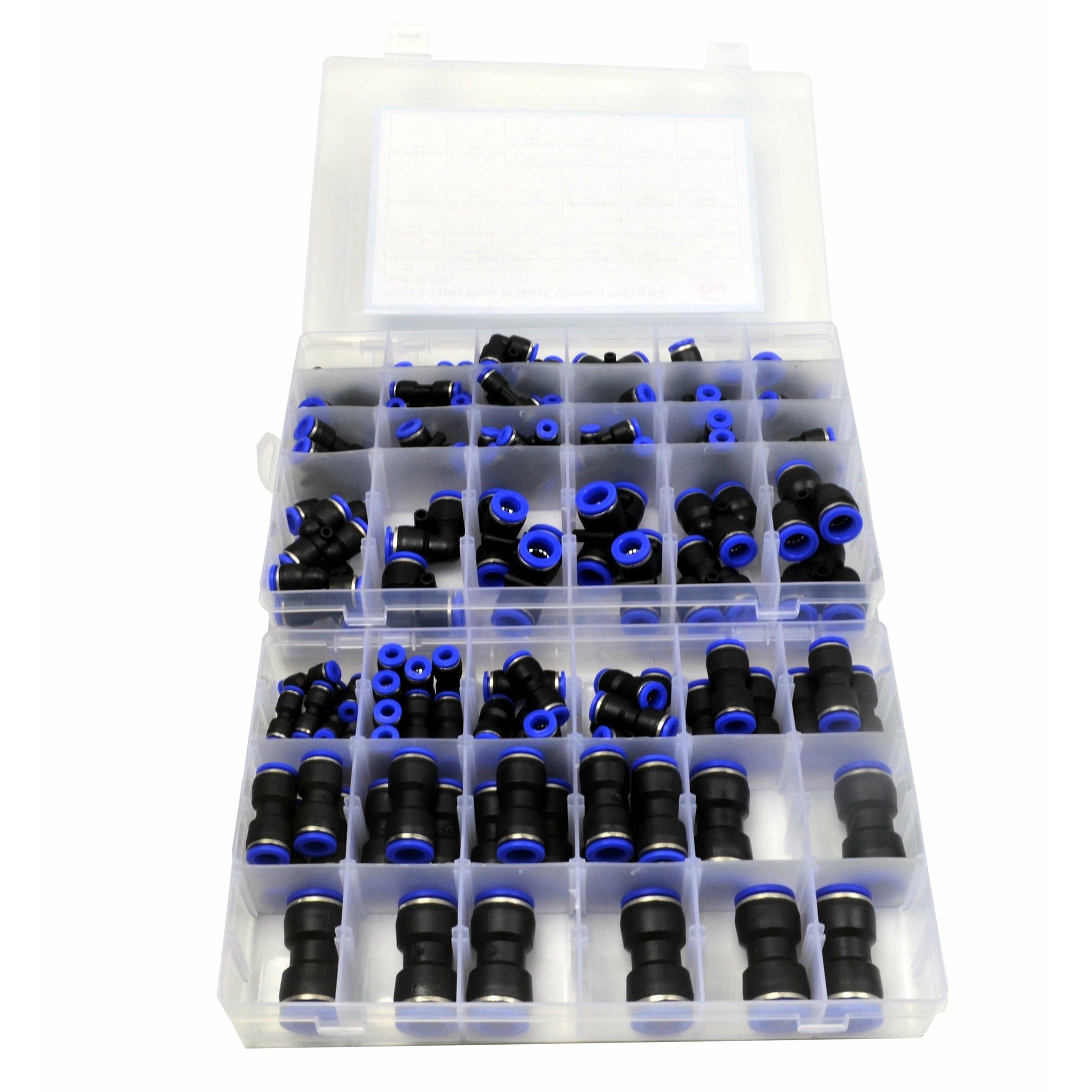 Twin Eagle Imports Grab Kits 118pc Pneumatic Push in Air Line Hose Joiner Grab Kits Assortmentt