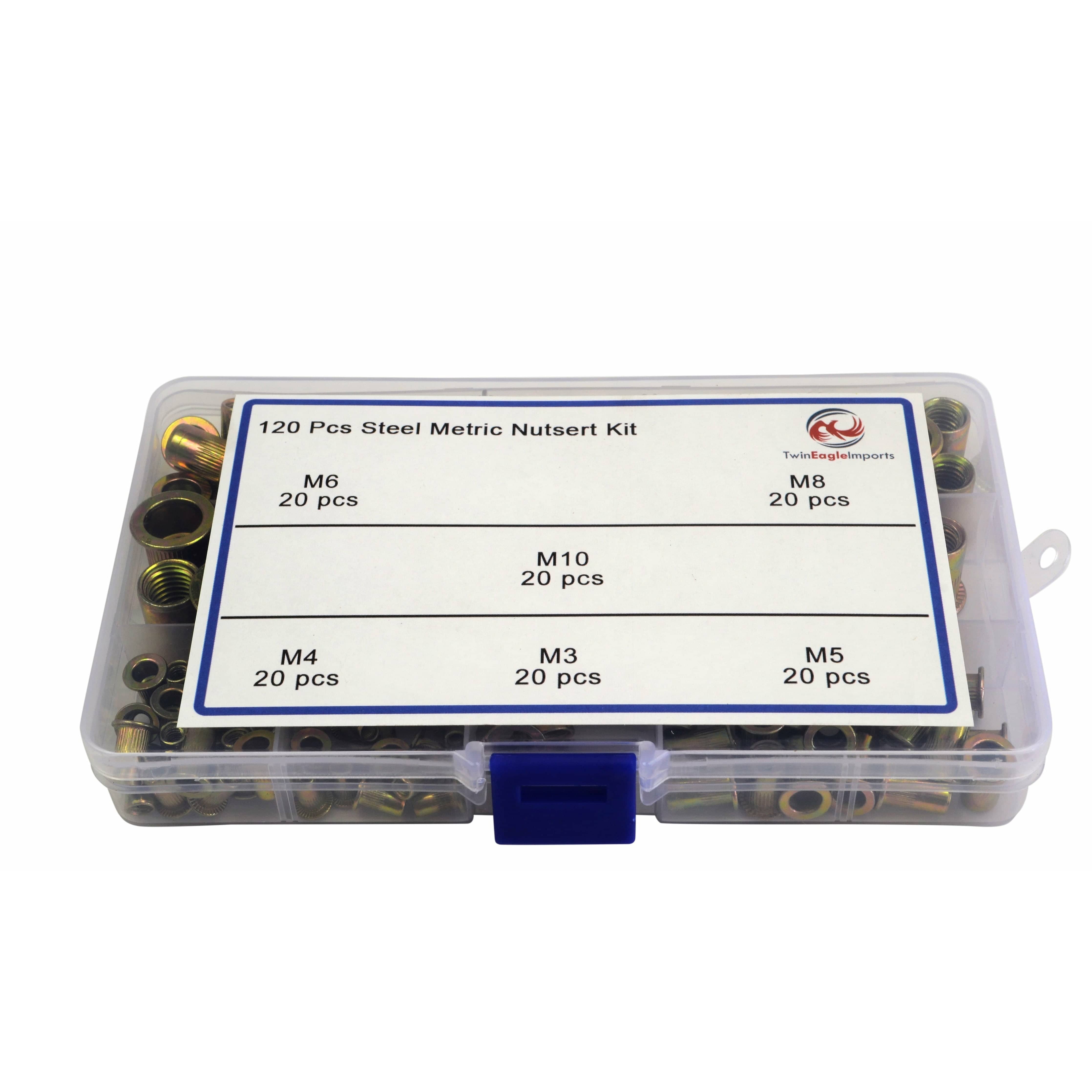 Twin Eagle Imports Grab Kits 120pc Imperial Steel and 120pc Metric Steel Nutserts  Grab Kit
