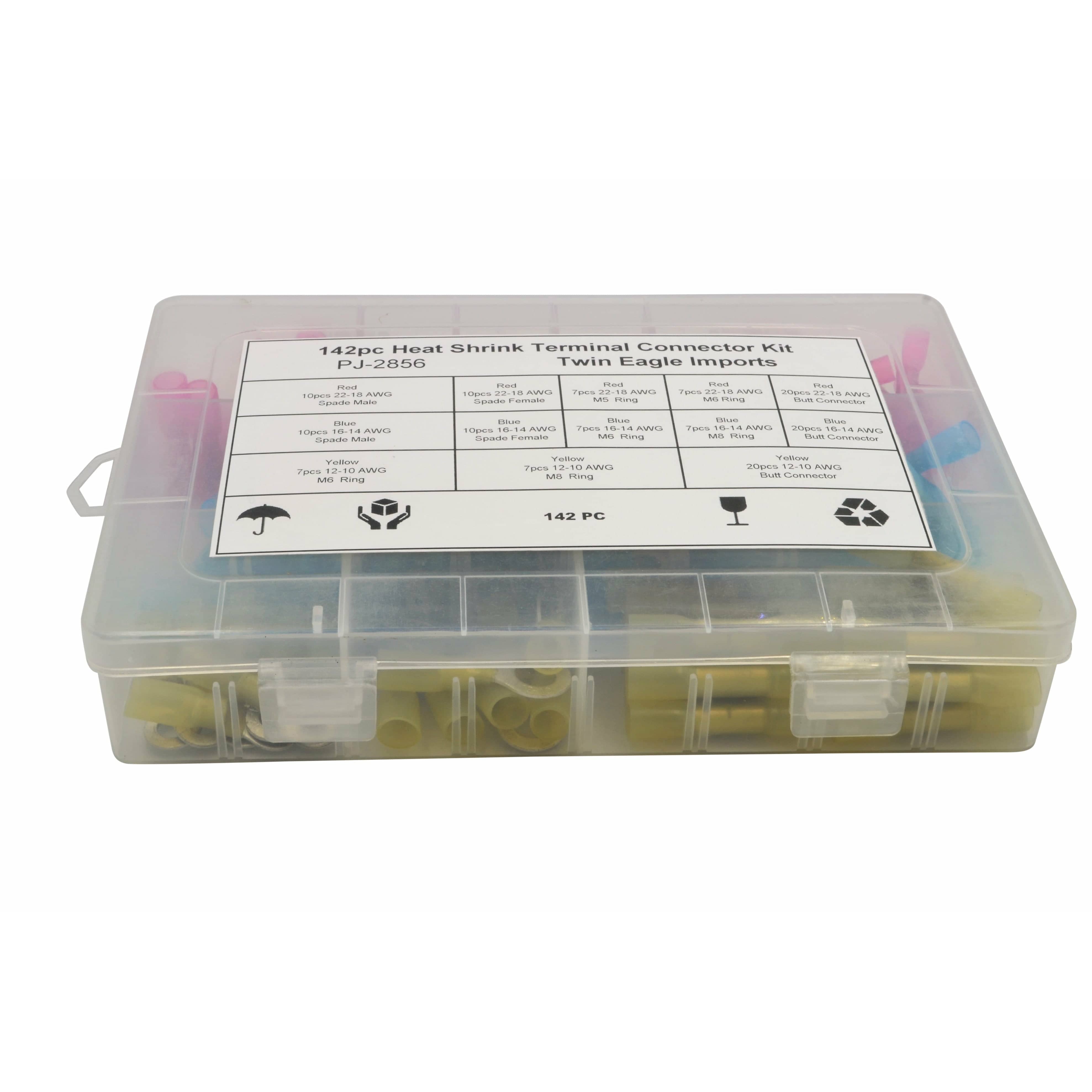 Twin Eagle Imports Grab Kits 142pc Heat Shrink Terminal Kit 12/24v Grab Kit Assortment